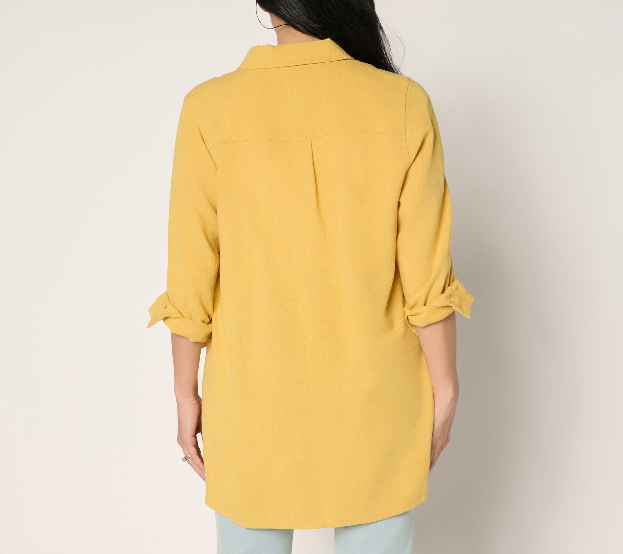 Belle by Kim Gravel Riviera Linen Button Up Big Shirt - QVC.com