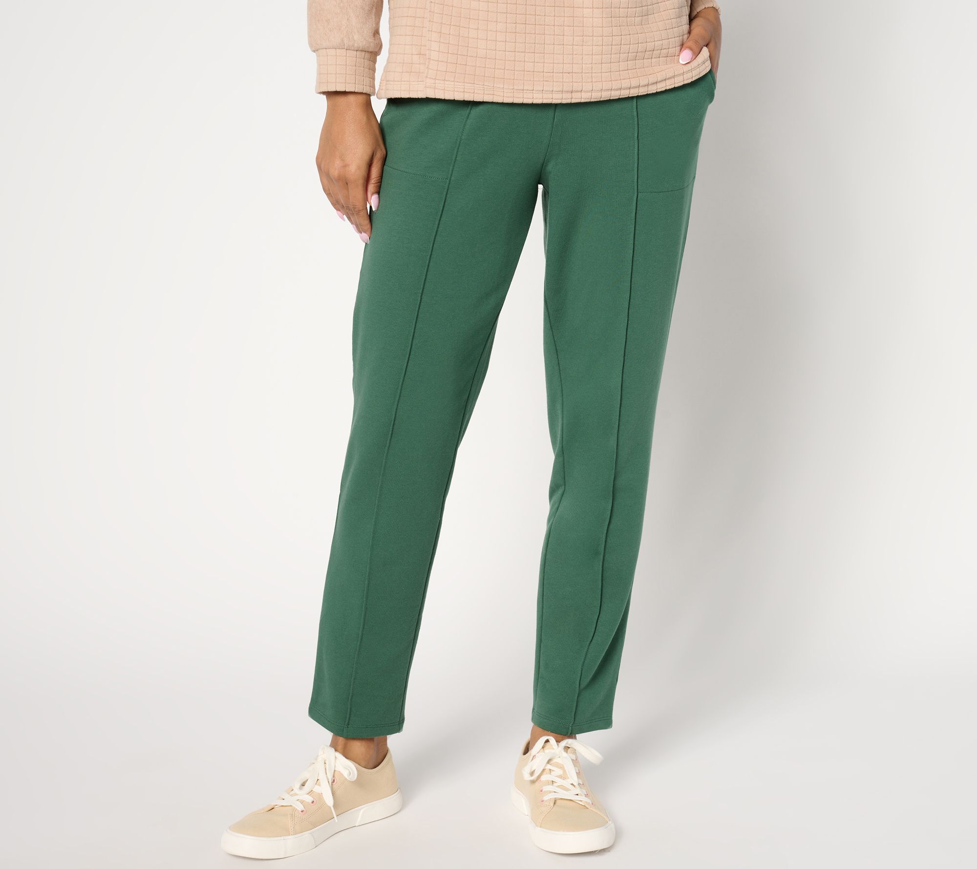 "As Is" Sport Savvy Regular French Terry Pintuck Pull On Pant - QVC.com