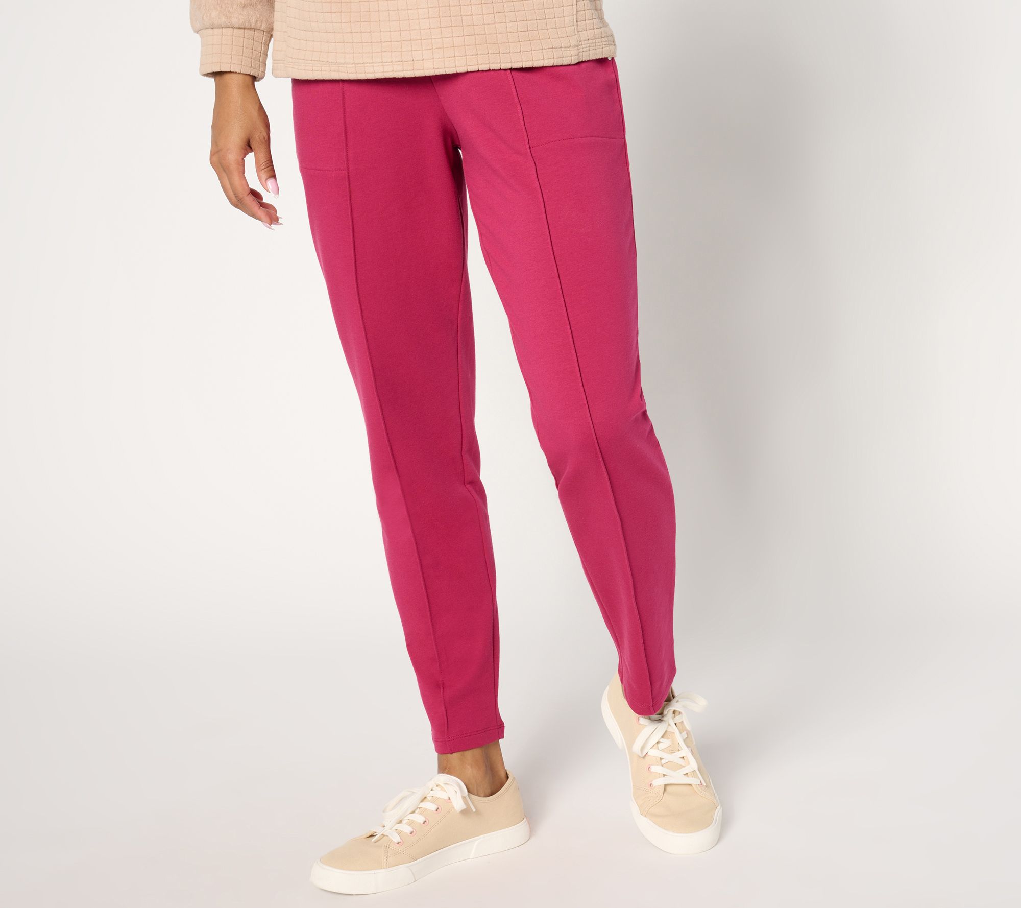 "As Is" Sport Savvy Regular French Terry Pintuck Pull On Pant