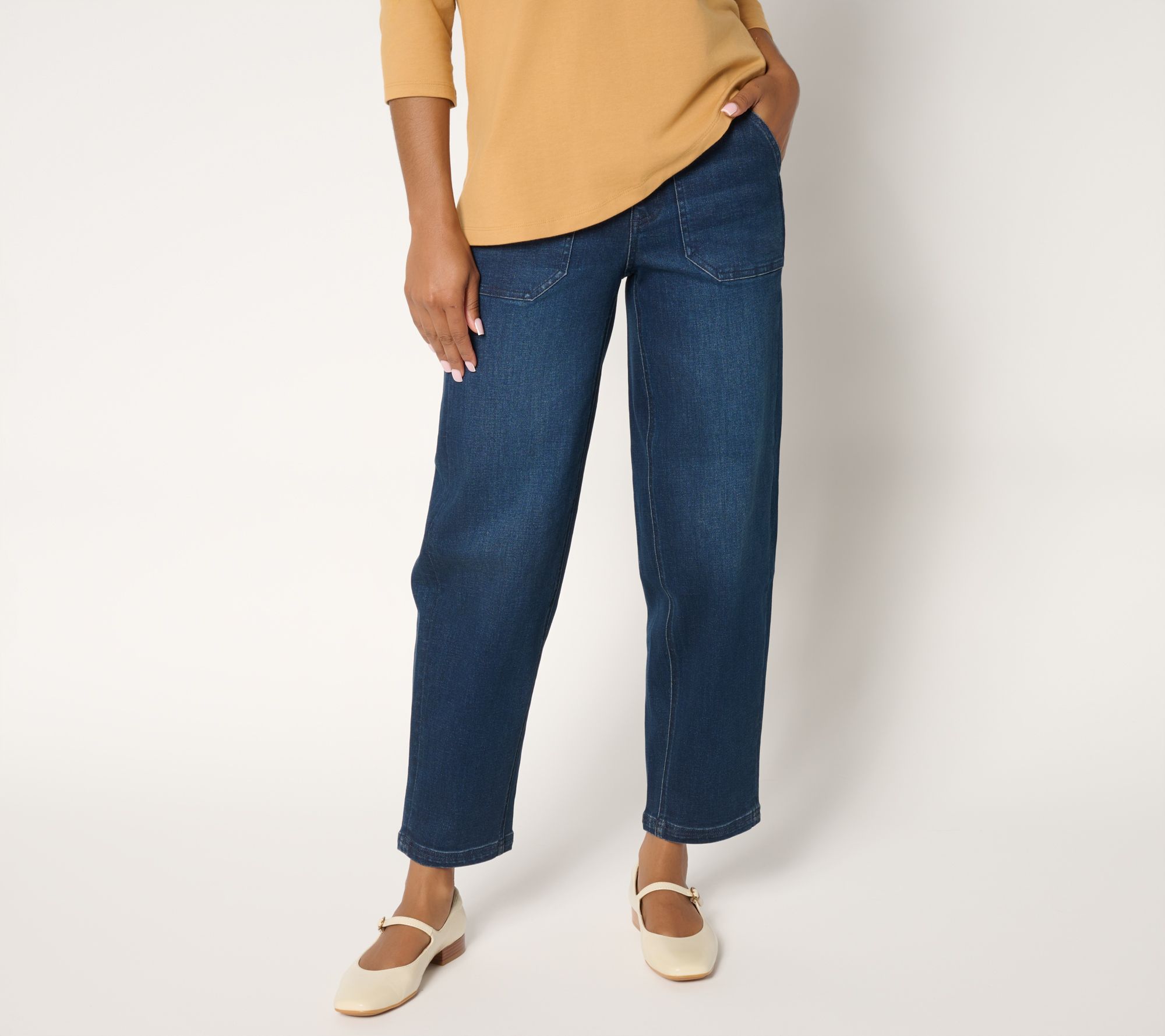 Denim & Co. Regular Indigo Easy Stretch Tapered Ankle Jean