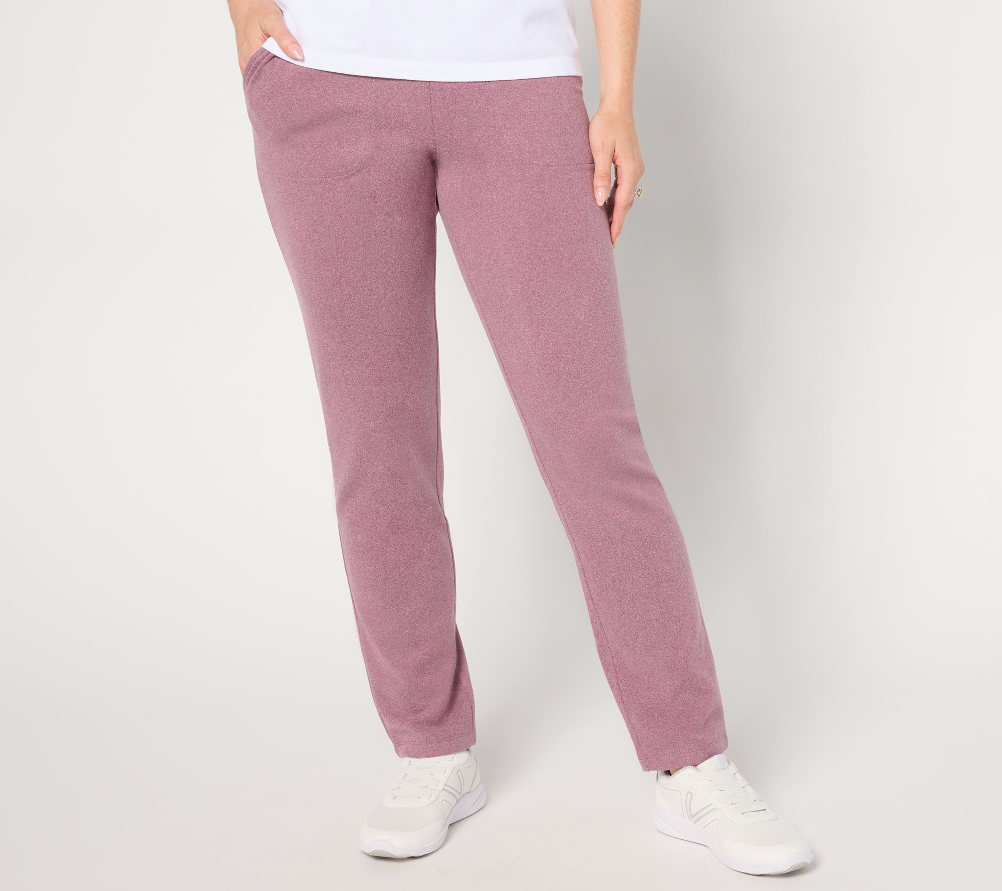 "As Is" Denim & Co. Tall Active Slim Straight Fleece Pant