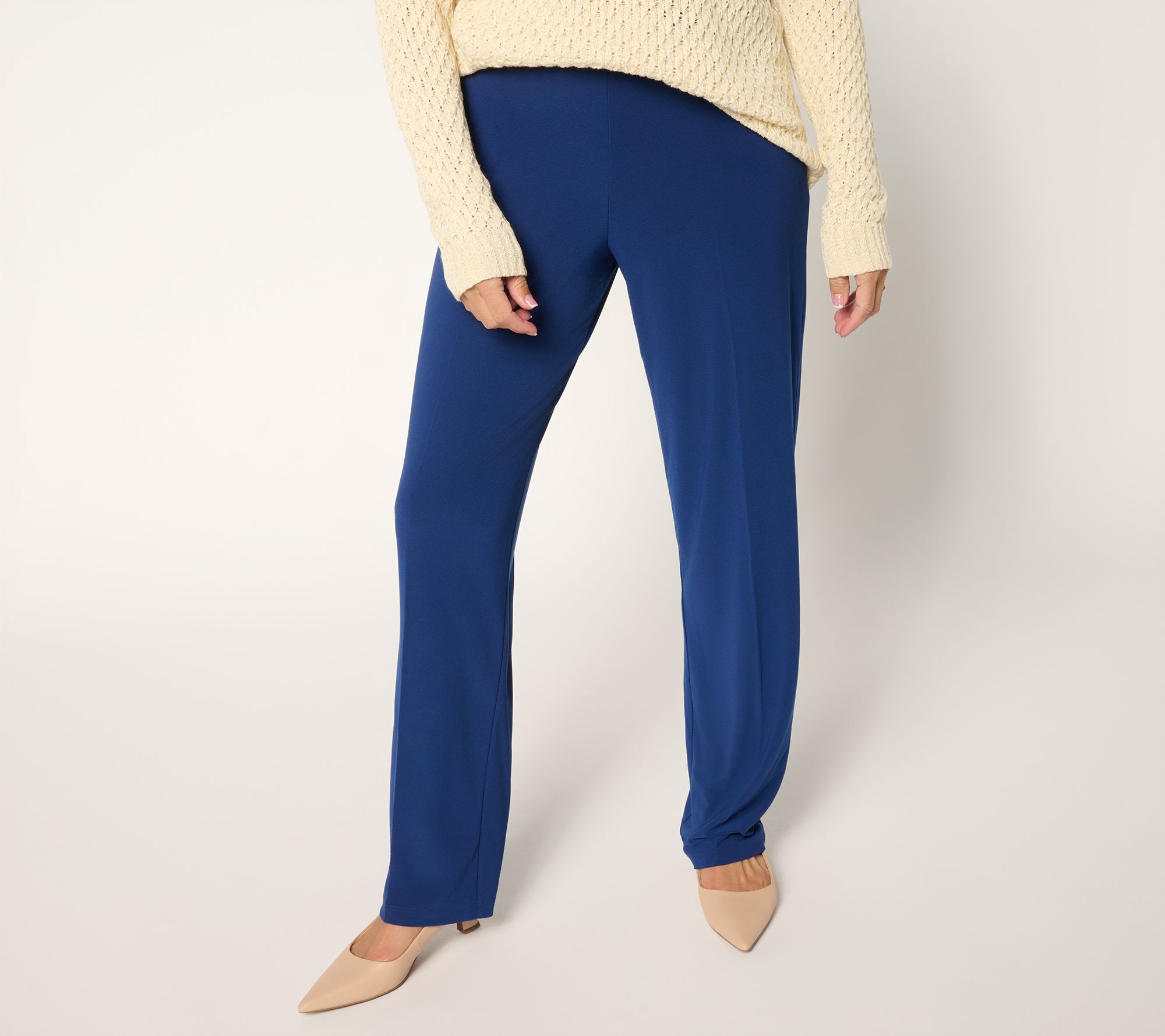 Susan Graver Every Day Petite Textured Liquid Knit Pants