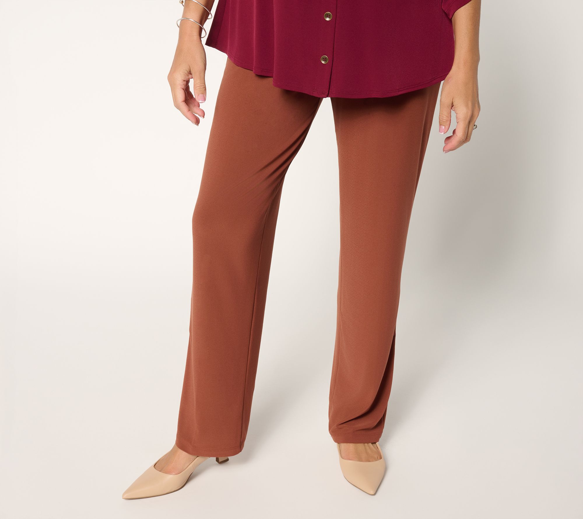 Susan Graver Every Day Petite Textured Liquid Knit Pants