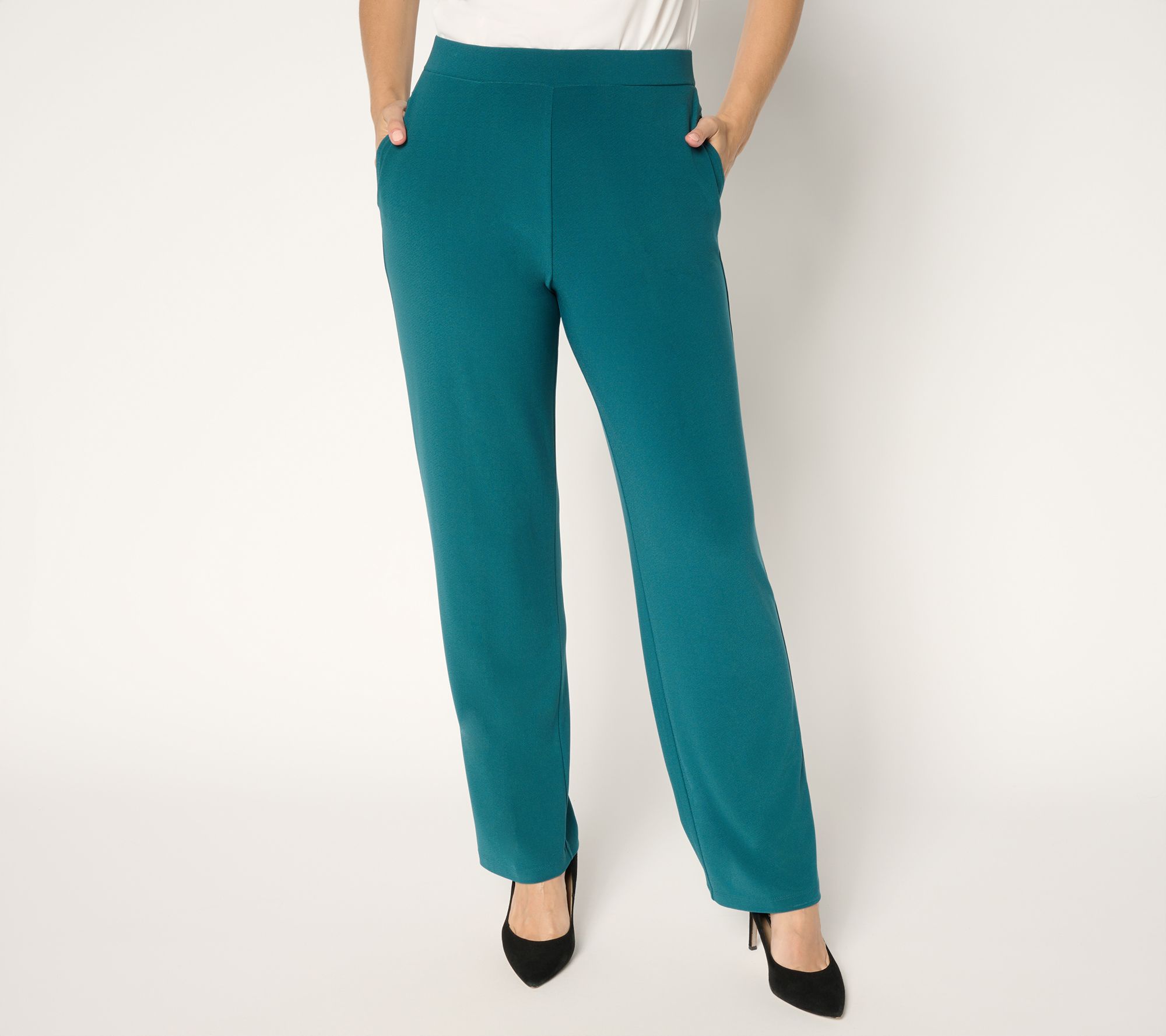 Susan Graver Every Day Petite Textured Liquid Knit Pants