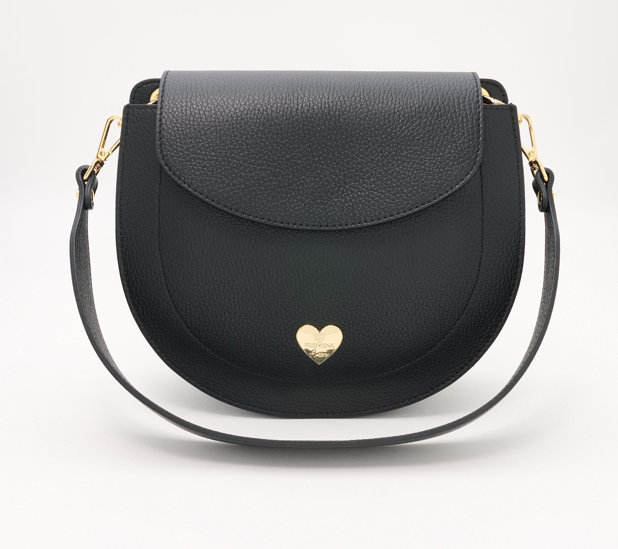 Filomena Amore Lady Sorrento Leather Shoulder Bag w/ Crossbody Strap