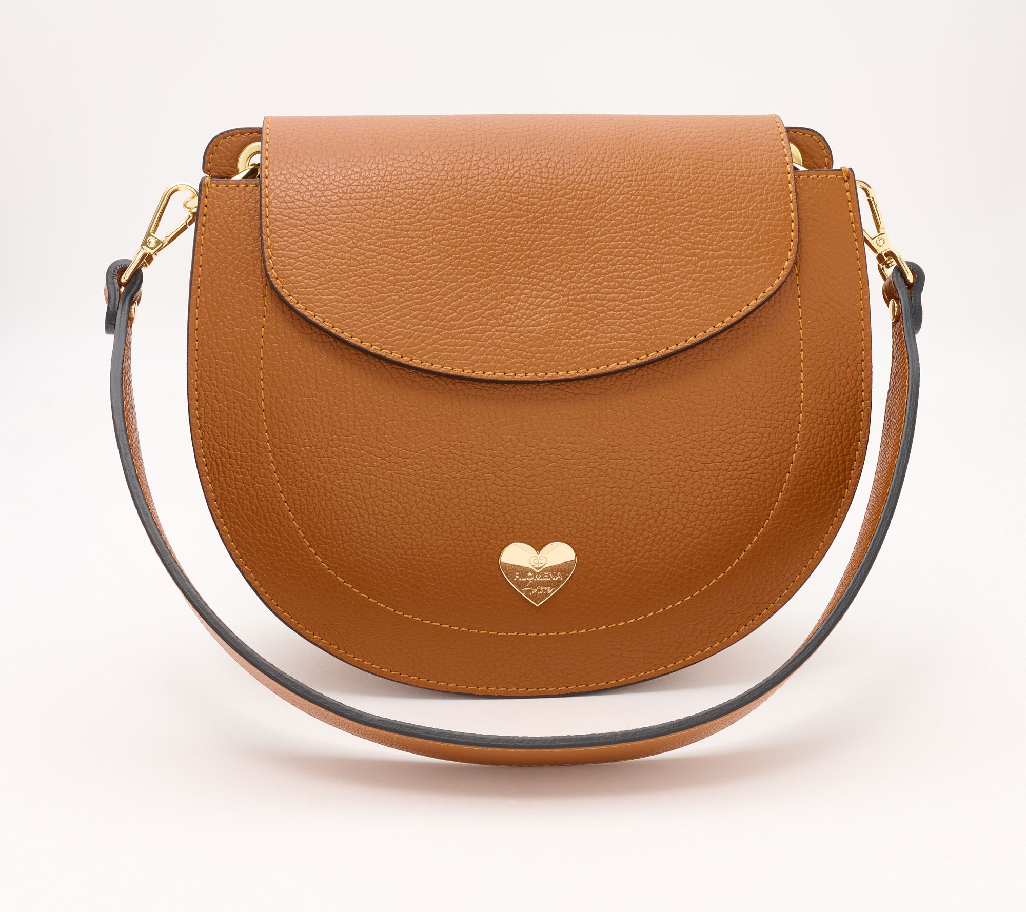 Filomena Amore Lady Sorrento Leather Shoulder Bag w/ Crossbody Strap