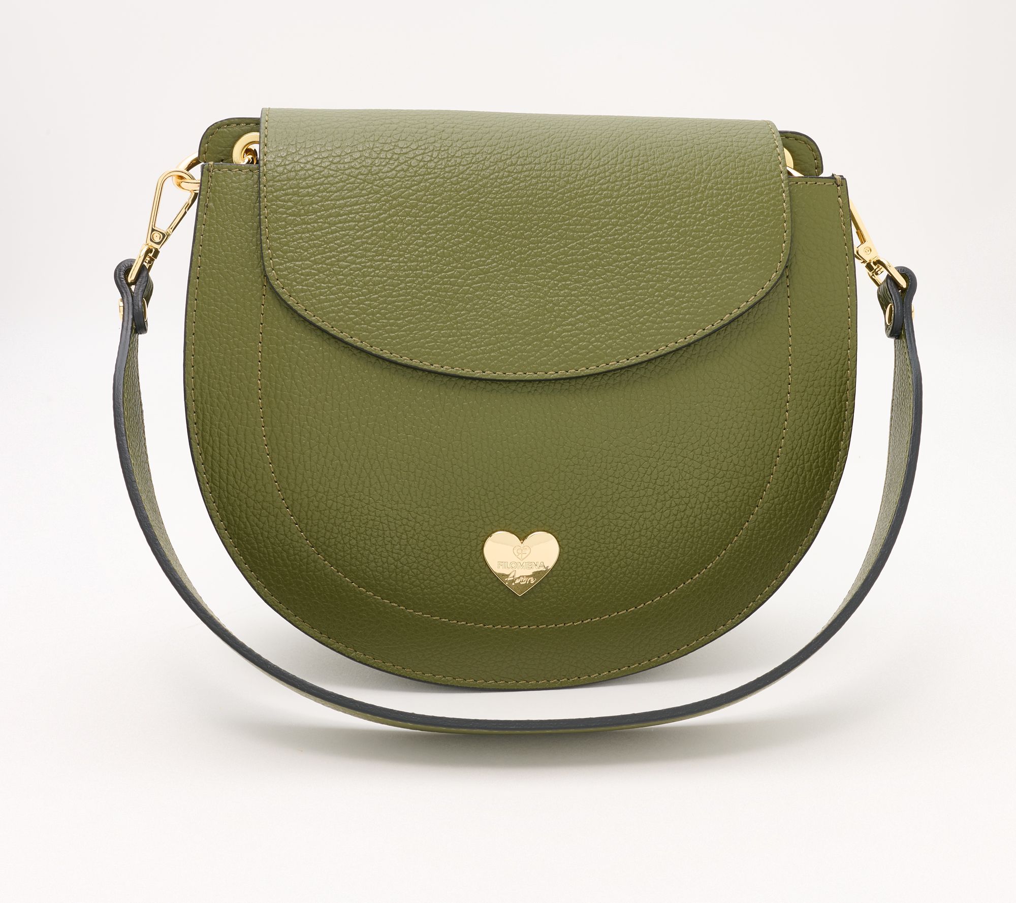 Filomena Amore Lady Sorrento Leather Shoulder Bag w/ Crossbody Strap