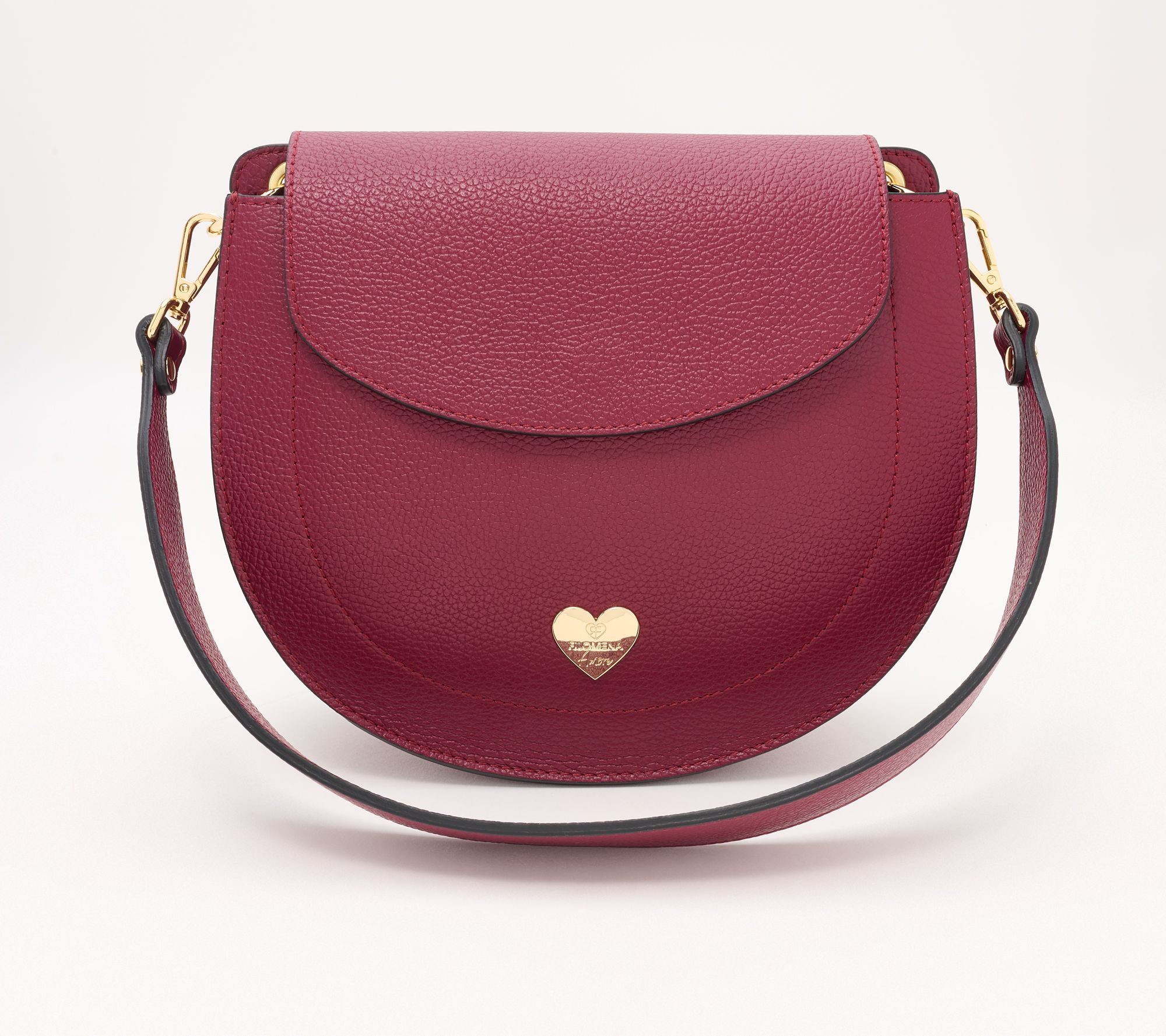 Filomena Amore Lady Sorrento Leather Shoulder Bag w/ Crossbody Strap