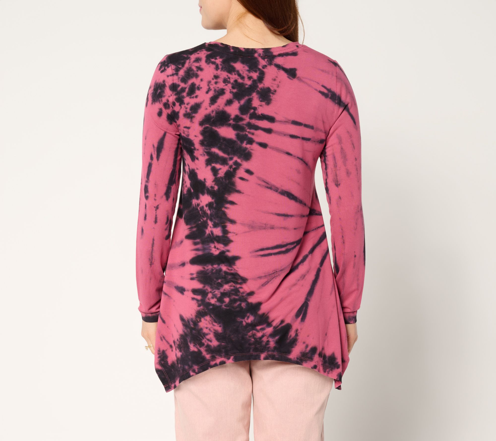 LOGO by Lori Goldstein Rayon 230 Tie Dye Scoop Neck Top - QVC.com