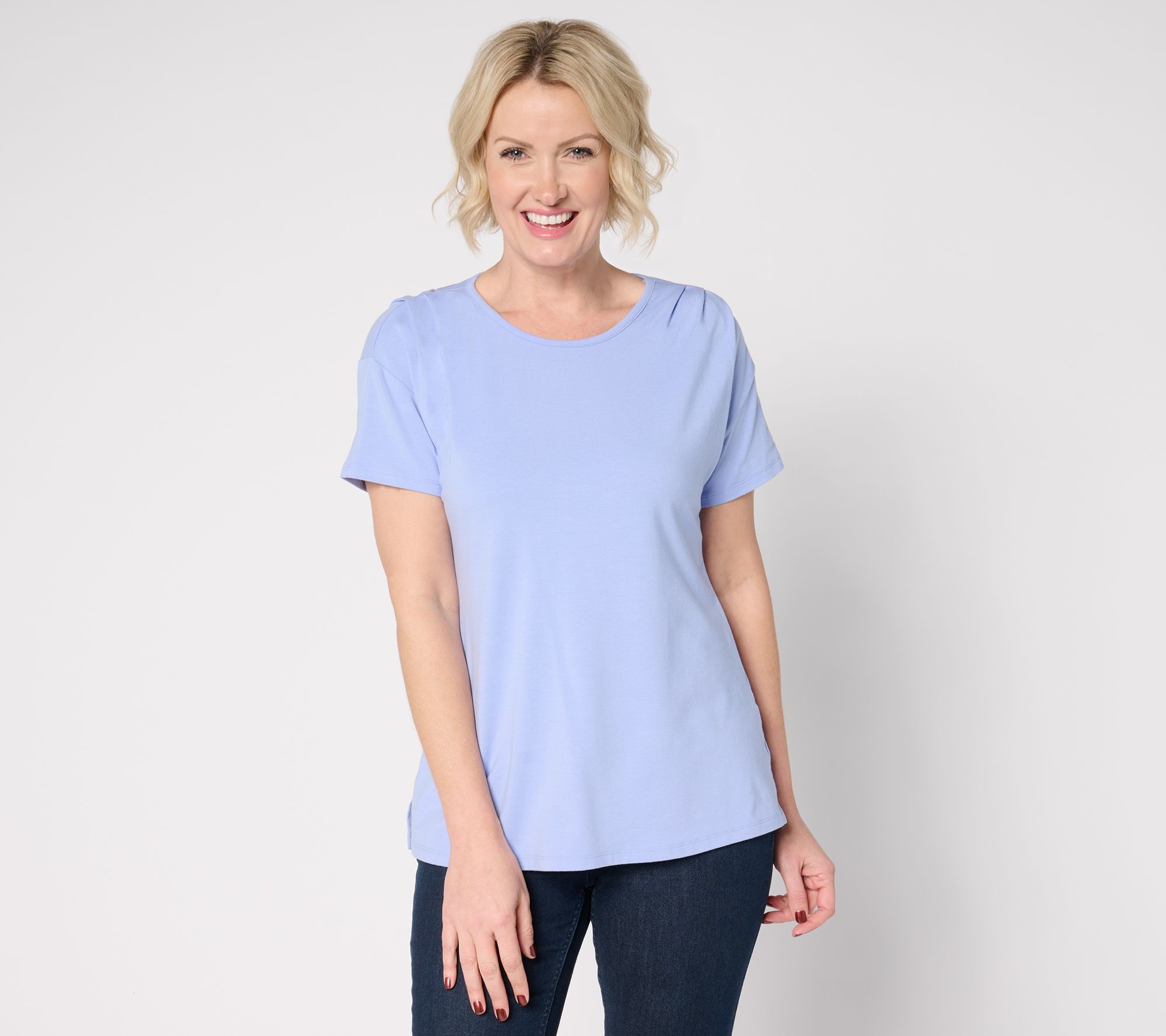 "As Is" BEAUTIFUL by Lawrence Zarian Pleated Shoulder Top