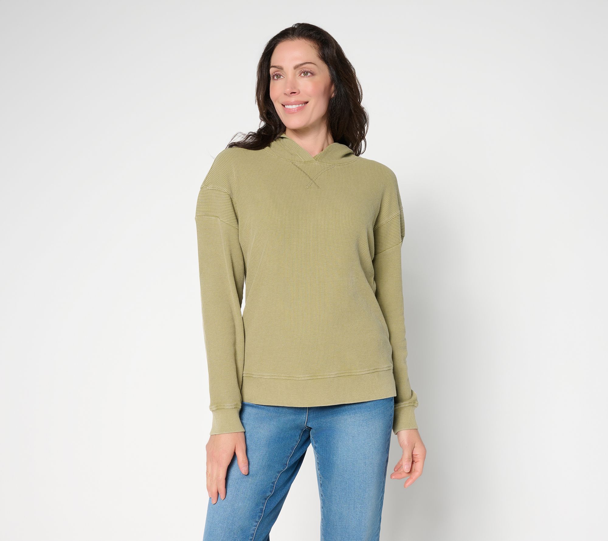 Belle by Kim Gravel Snow Washed Waffle Hoodie