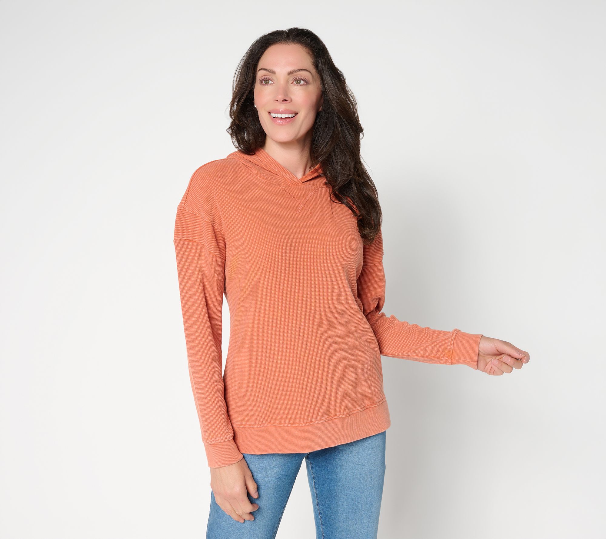 Belle by Kim Gravel Snow Washed Waffle Hoodie