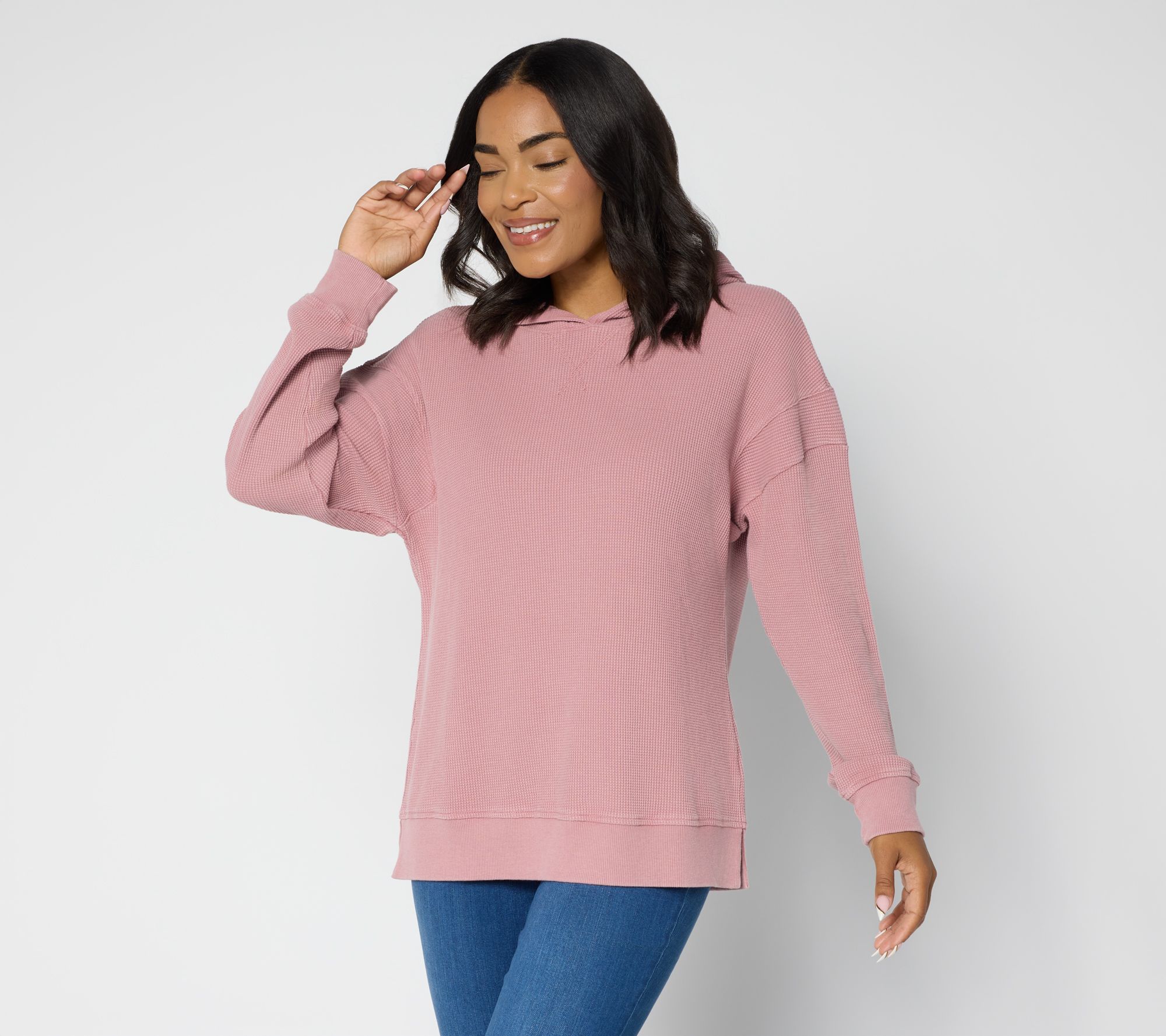 Belle by Kim Gravel Snow Washed Waffle Hoodie