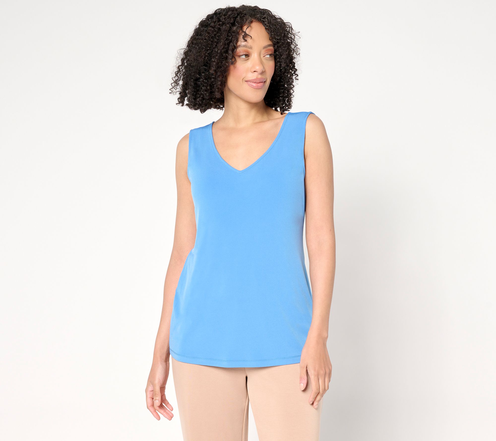 "As Is" Susan Graver Modern Essentials Liquid Knit V-Neck Tank