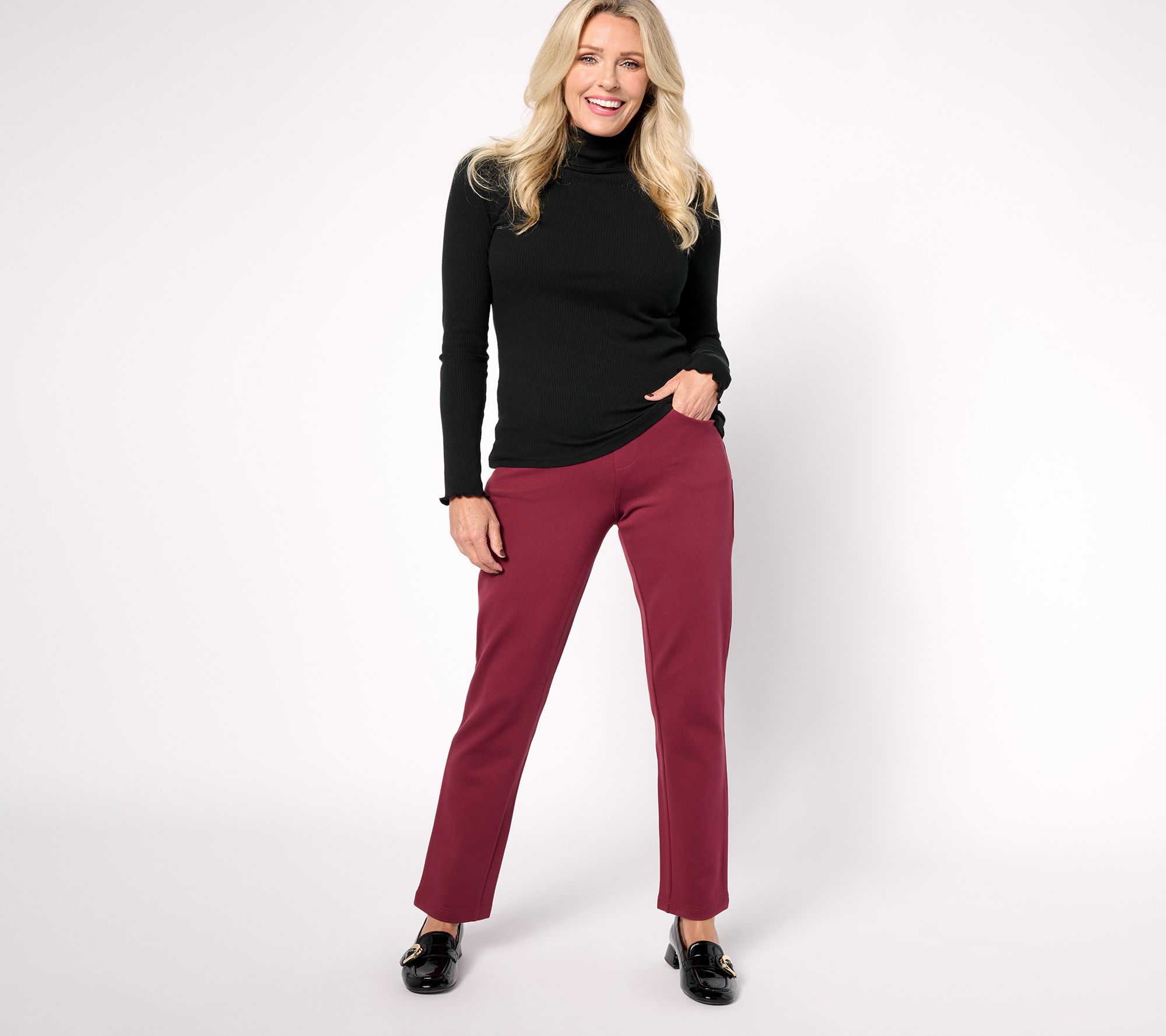 Belle by Kim Gravel Perfect Ponte Straight Leg Pant - QVC.com