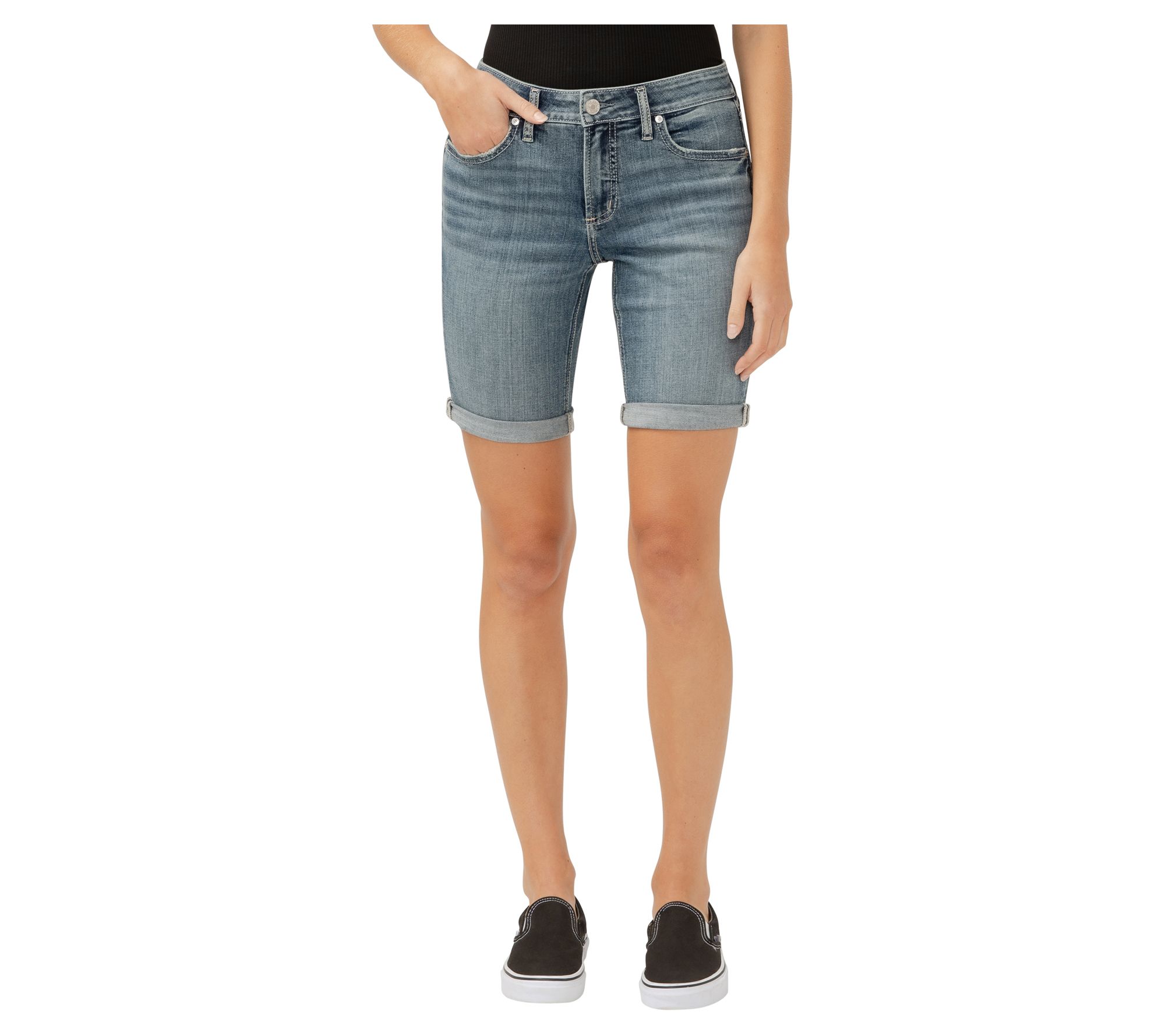 Silver Jeans Co. Women's Elyse Mid Rise Bermuda_CVS387