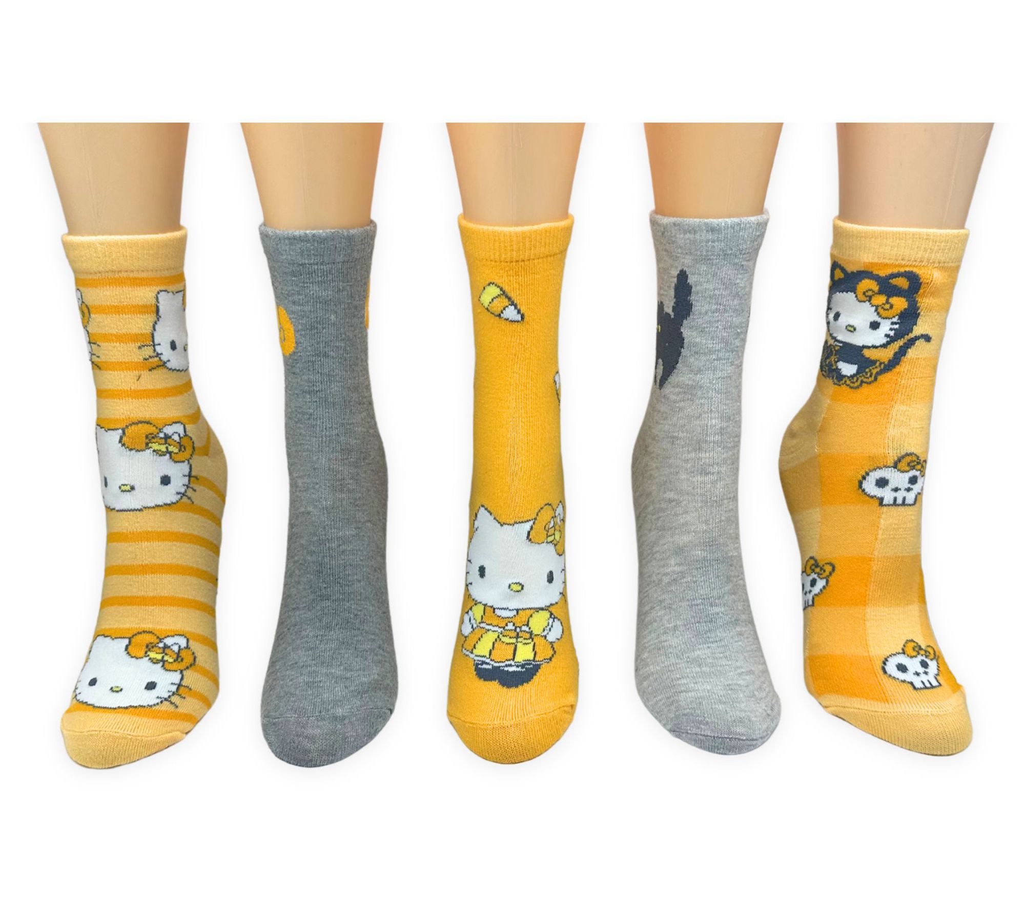 Ladies' Set of 5 Hooray for Harvest CharacterCapri Socks