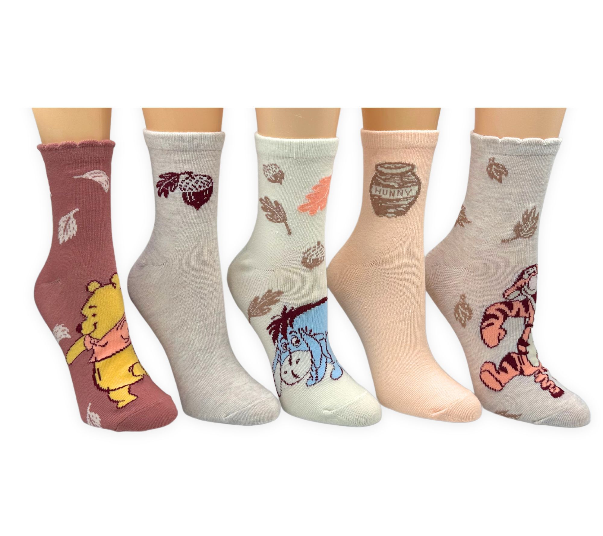 Ladies' Set of 5 Hooray for Harvest CharacterCapri Socks