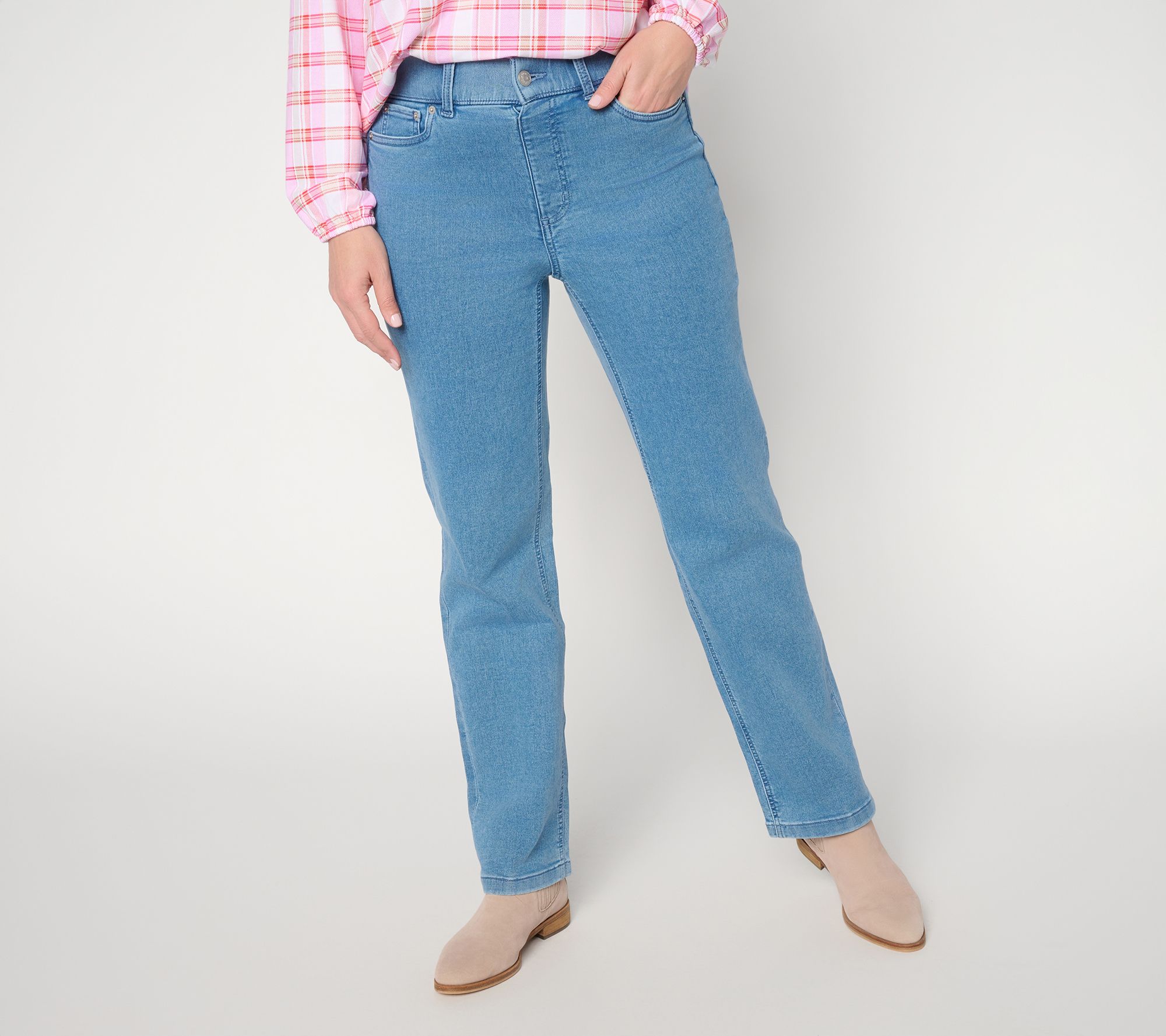 Denim & Co. Petite Comfy Knit 94' Fit Jeans