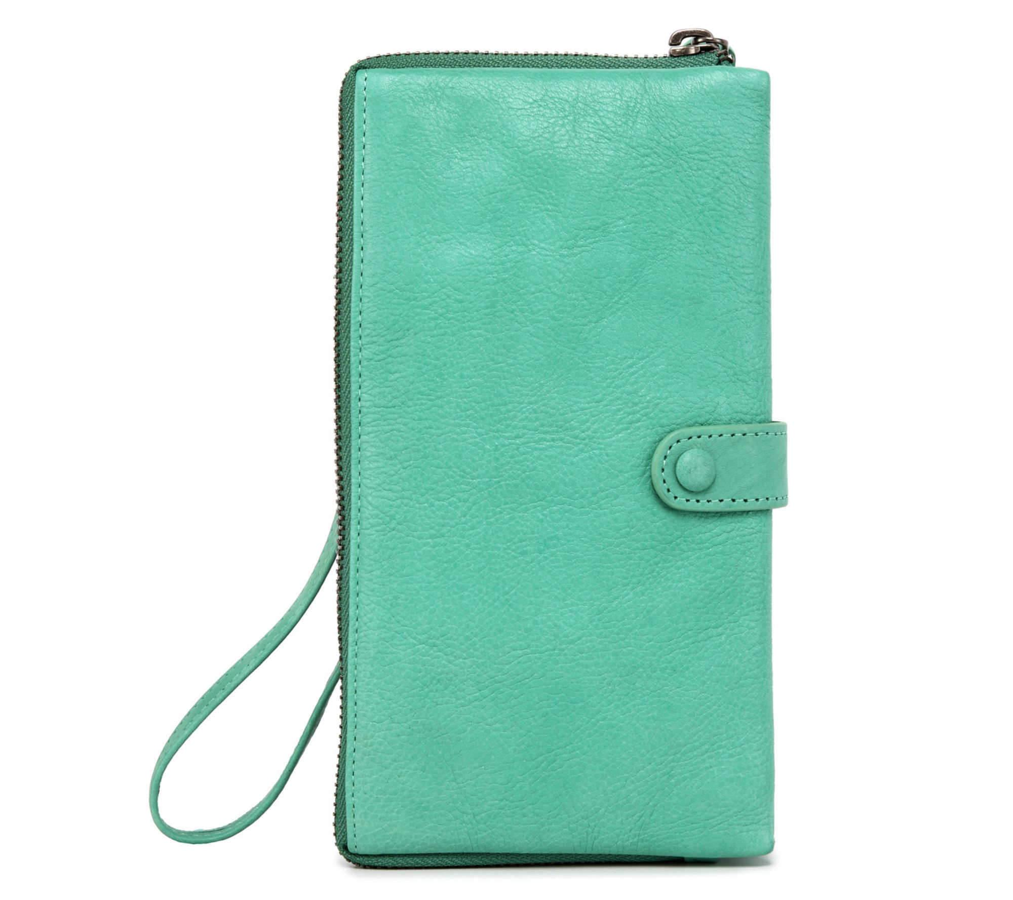 Old Trend Snapper Leather Wristlet Wallet