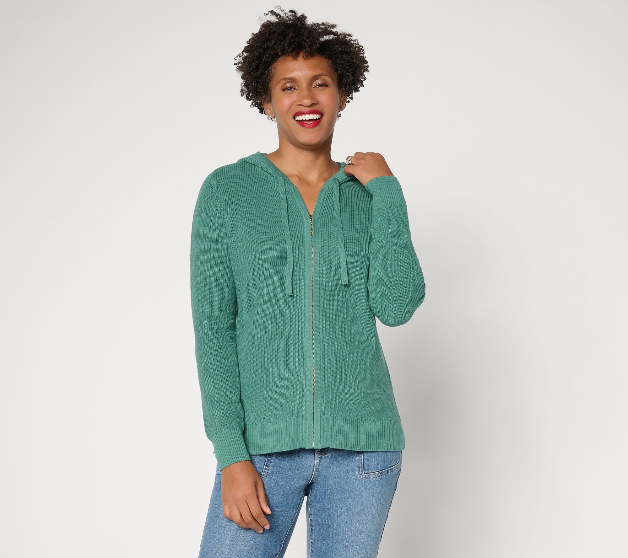 Belle by Kim Gravel Skinny Shaker Knit Hoodie