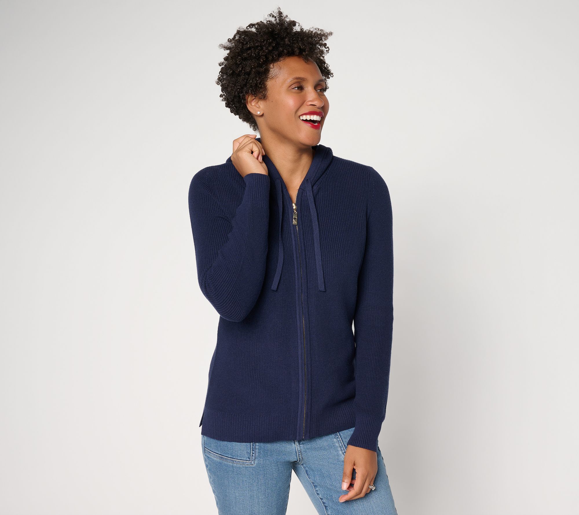 Belle by Kim Gravel Skinny Shaker Knit Hoodie