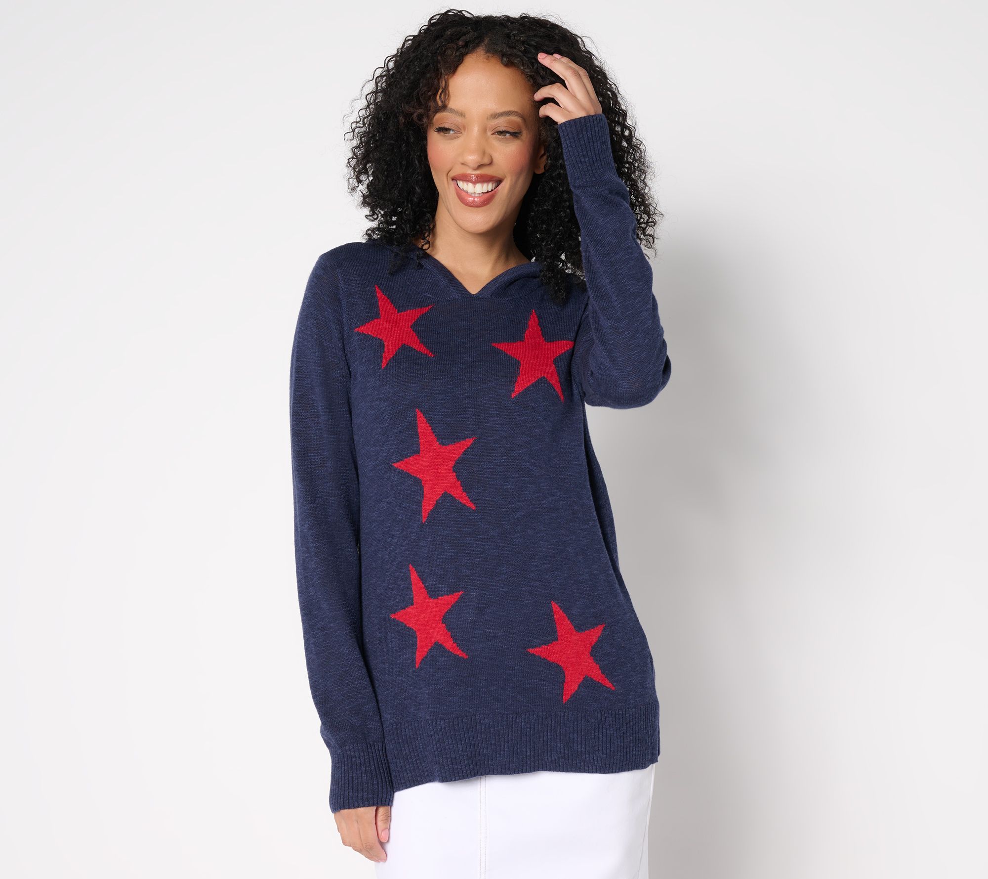 "As Is" Belle by Kim Gravel Summer Stars Slub Sweater Hoodie