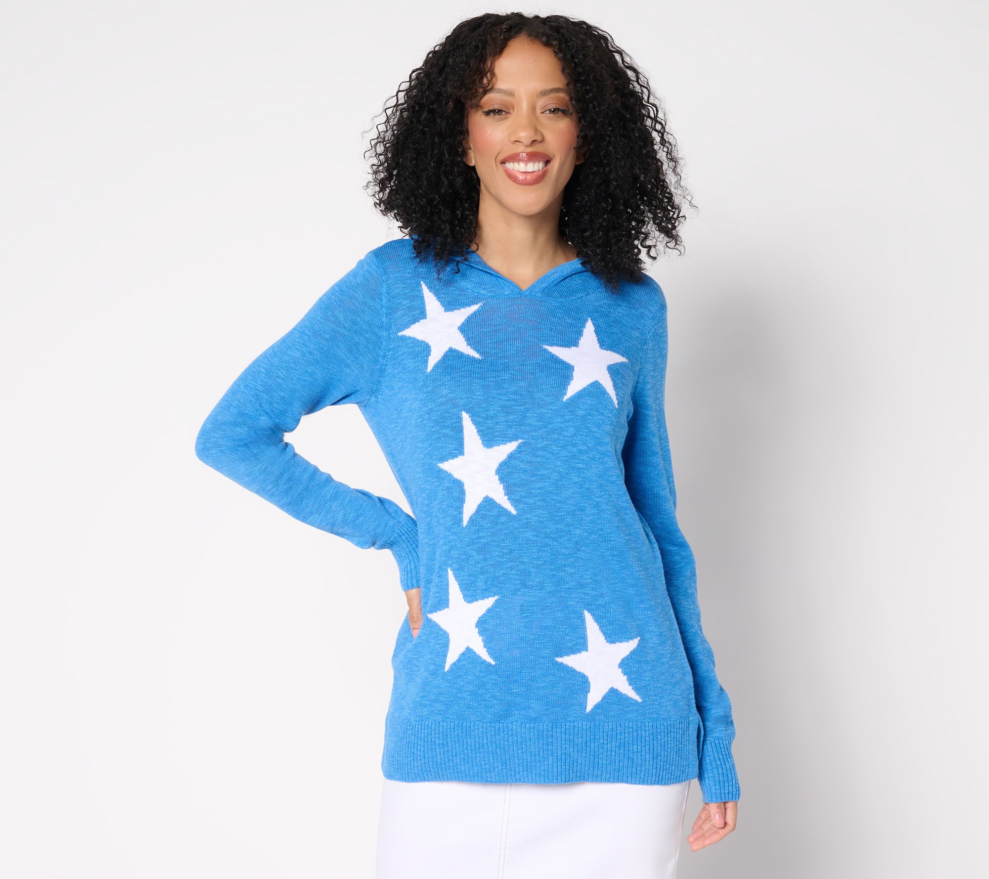 "As Is" Belle by Kim Gravel Summer Stars Slub Sweater Hoodie