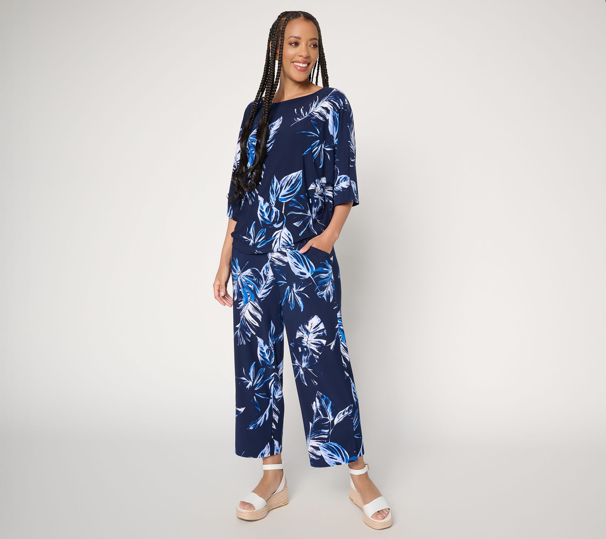 Attitudes by Renee Regular Como Jersey Top and Bottom Set