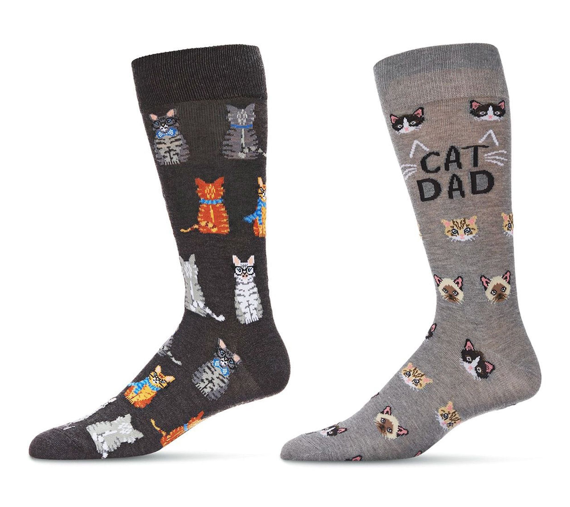 MeMoi Men's Set of 2 Animal Lover Novelty CrewSocks
