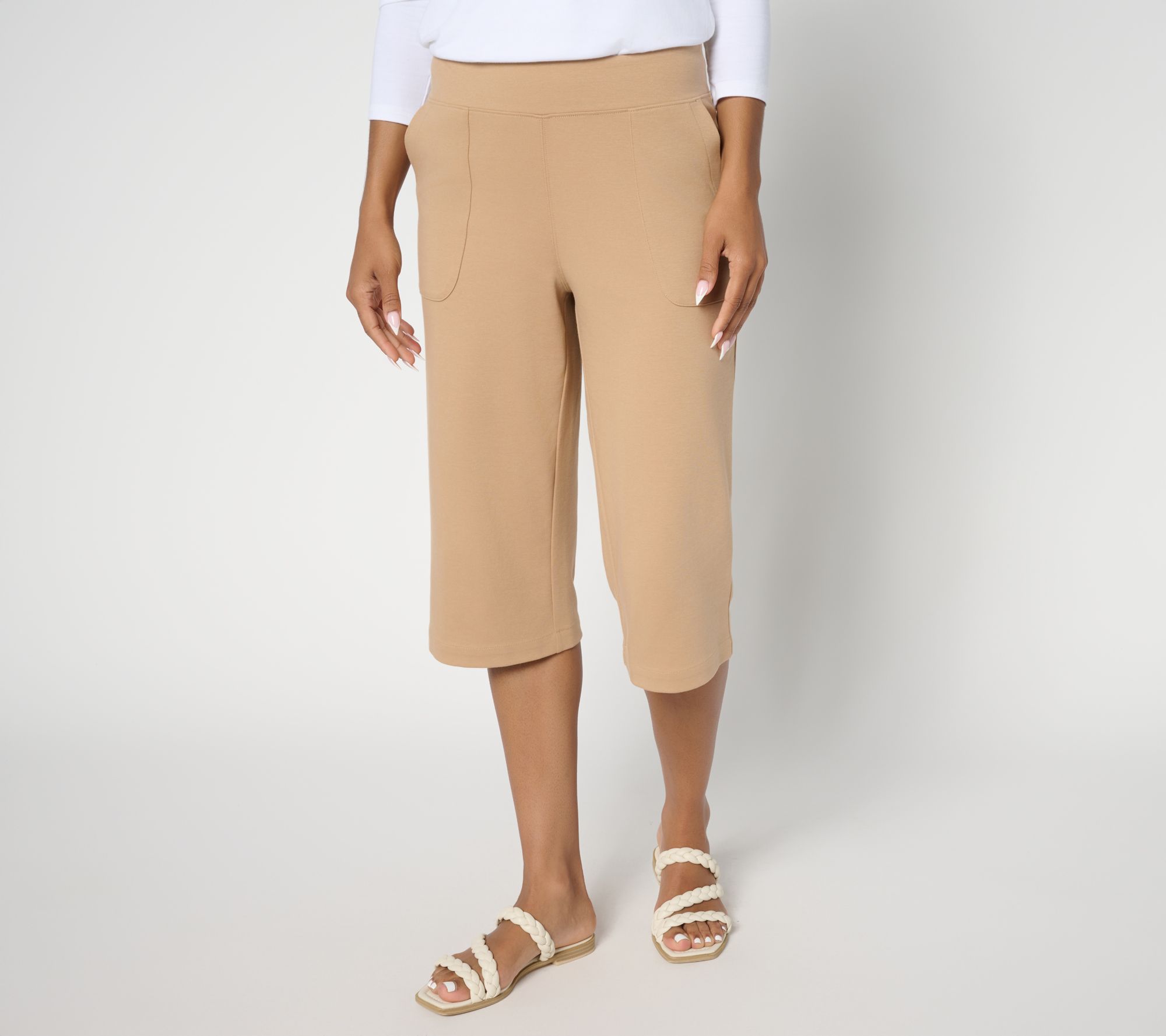 "As Is" Isaac Mizrahi Live! Reg Essentials Pima Flex Skimmer Pants