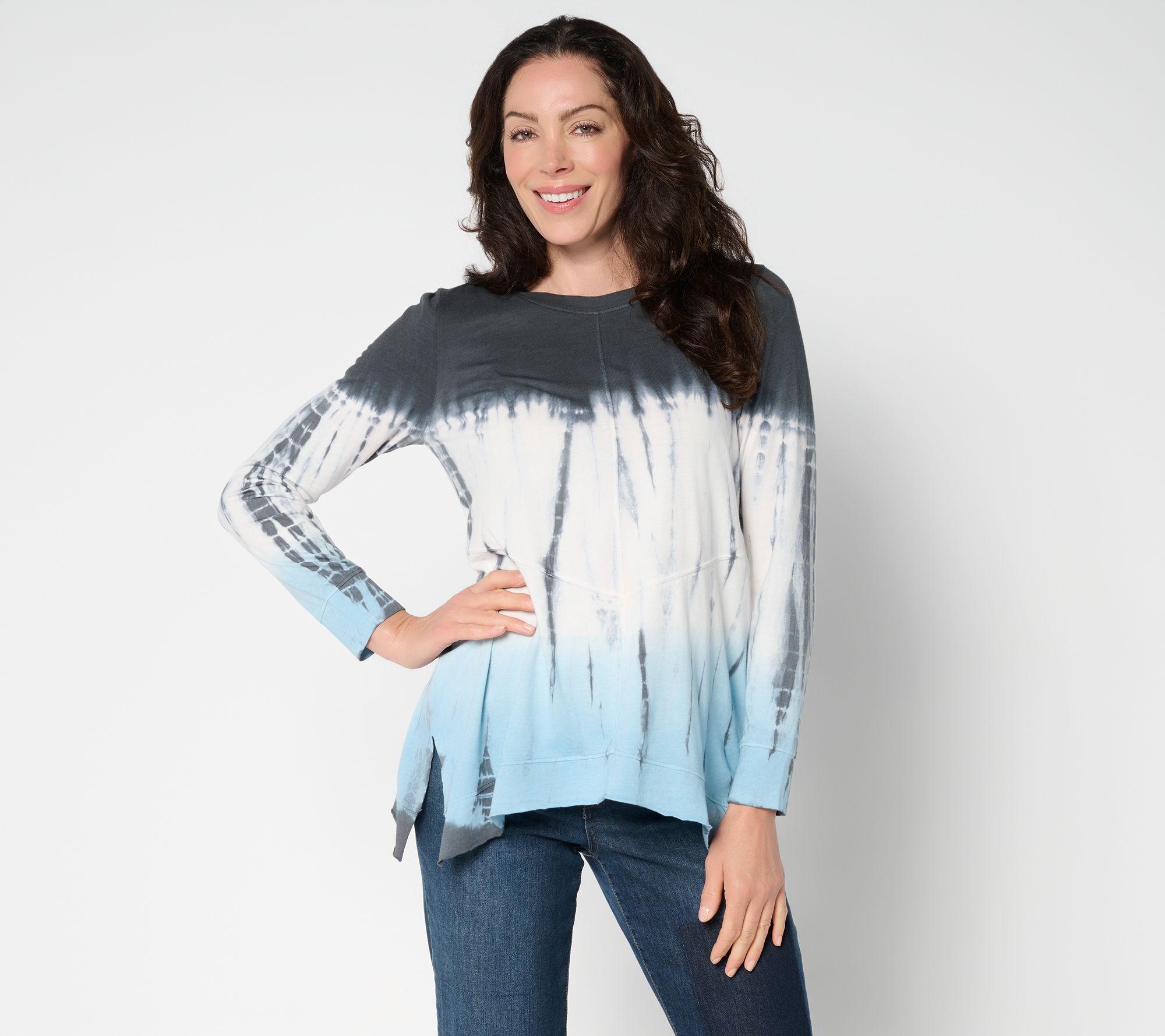 "As Is" LOGO by Lori Goldstein Long Sleeve Tie Dye Top