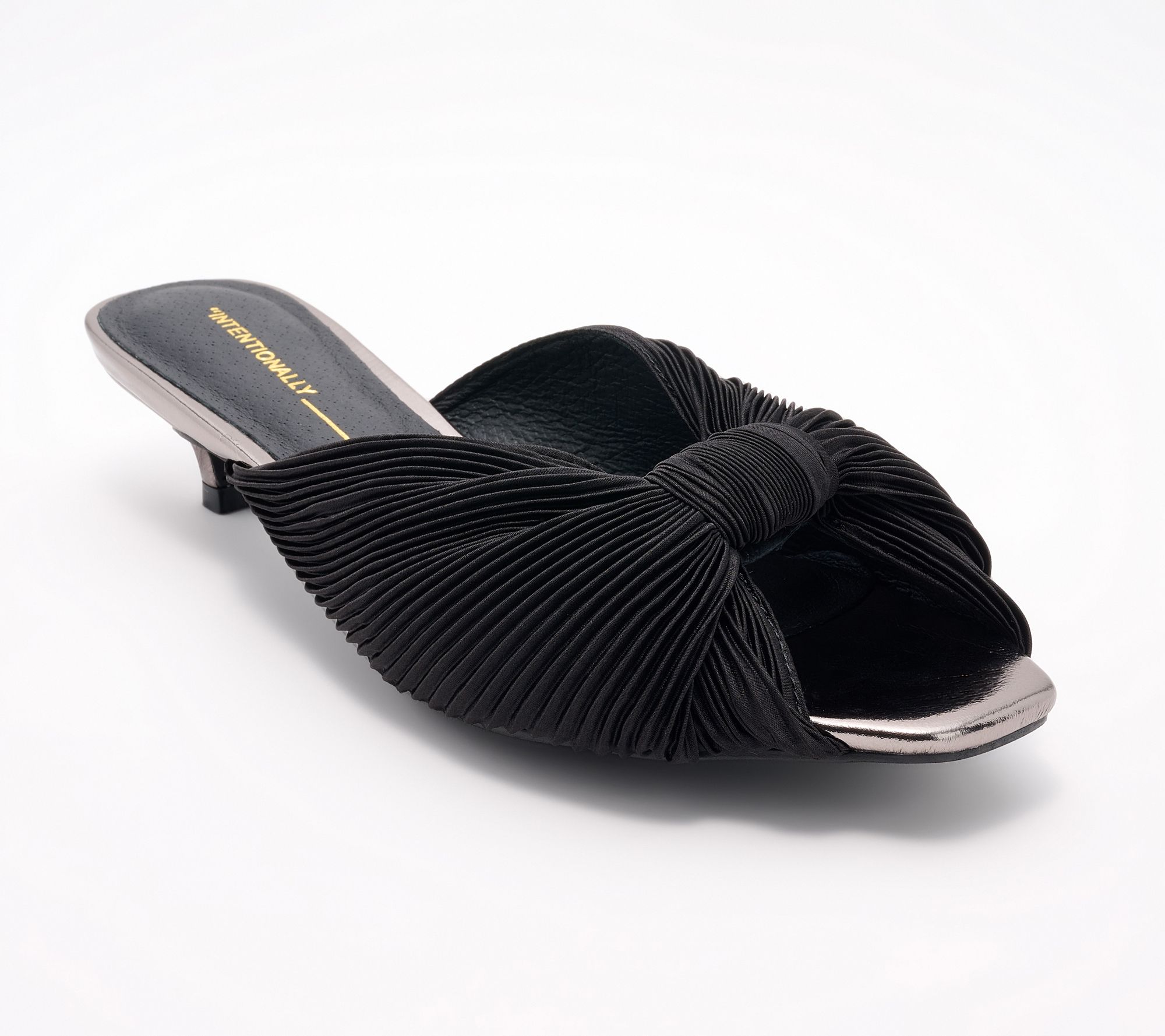 INTENTIONALLY BLANK Satin Kitten Heel Mules - Curfew