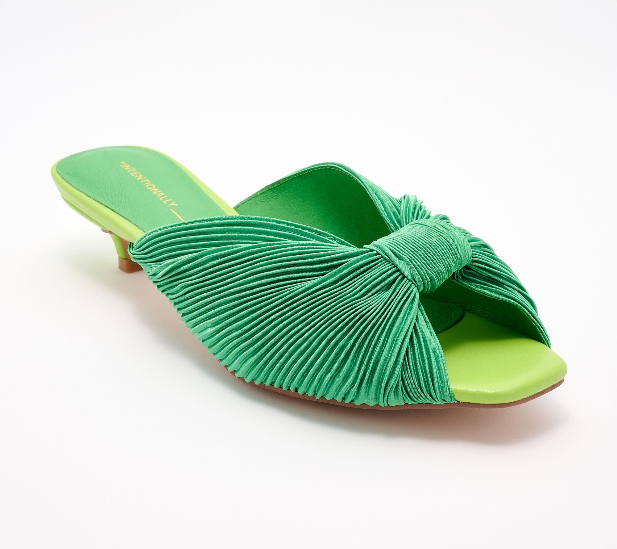 INTENTIONALLY BLANK Satin Kitten Heel Mules - Curfew