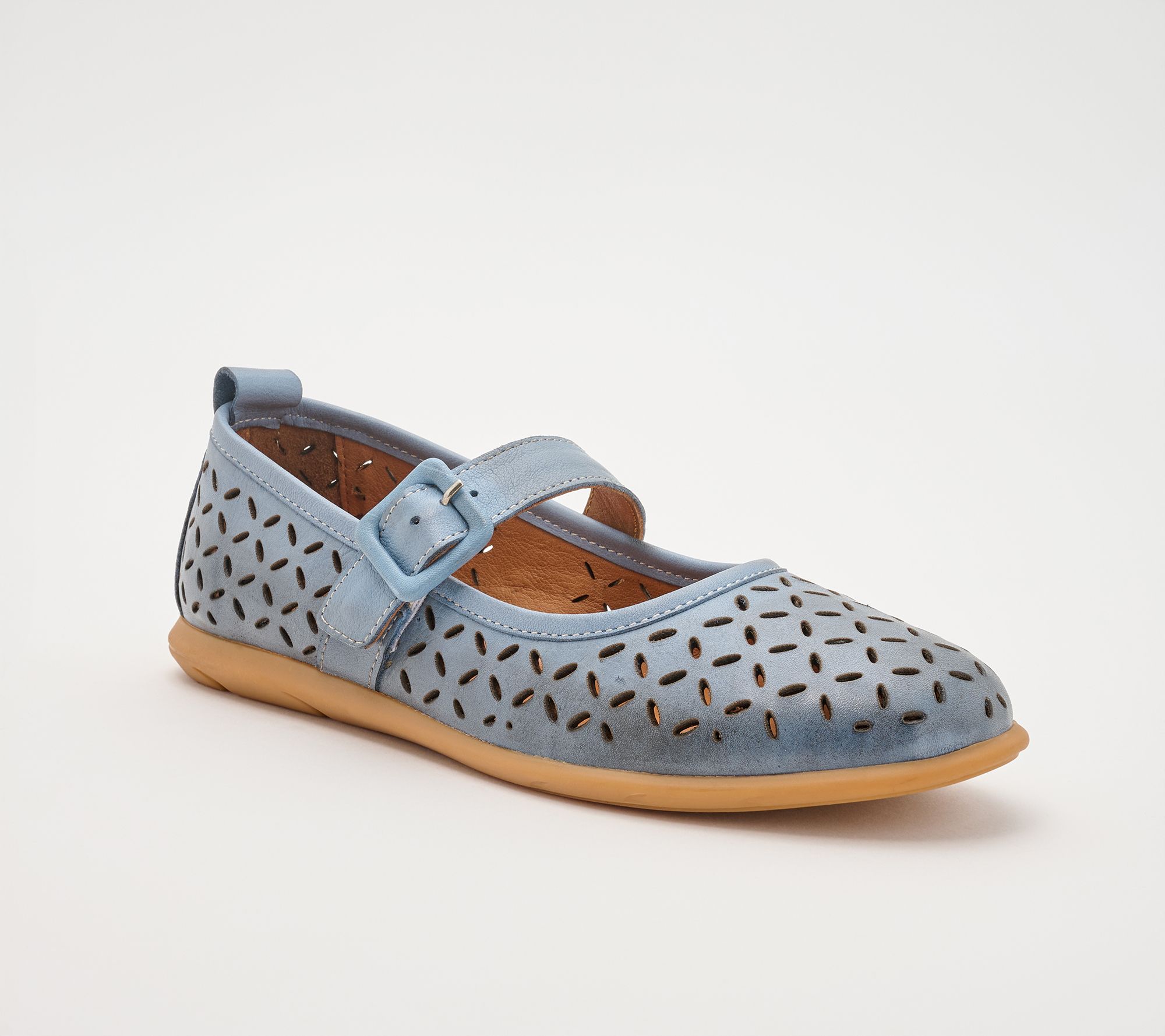 Miz Mooz Perforated Leather Mary Janes - Brenna