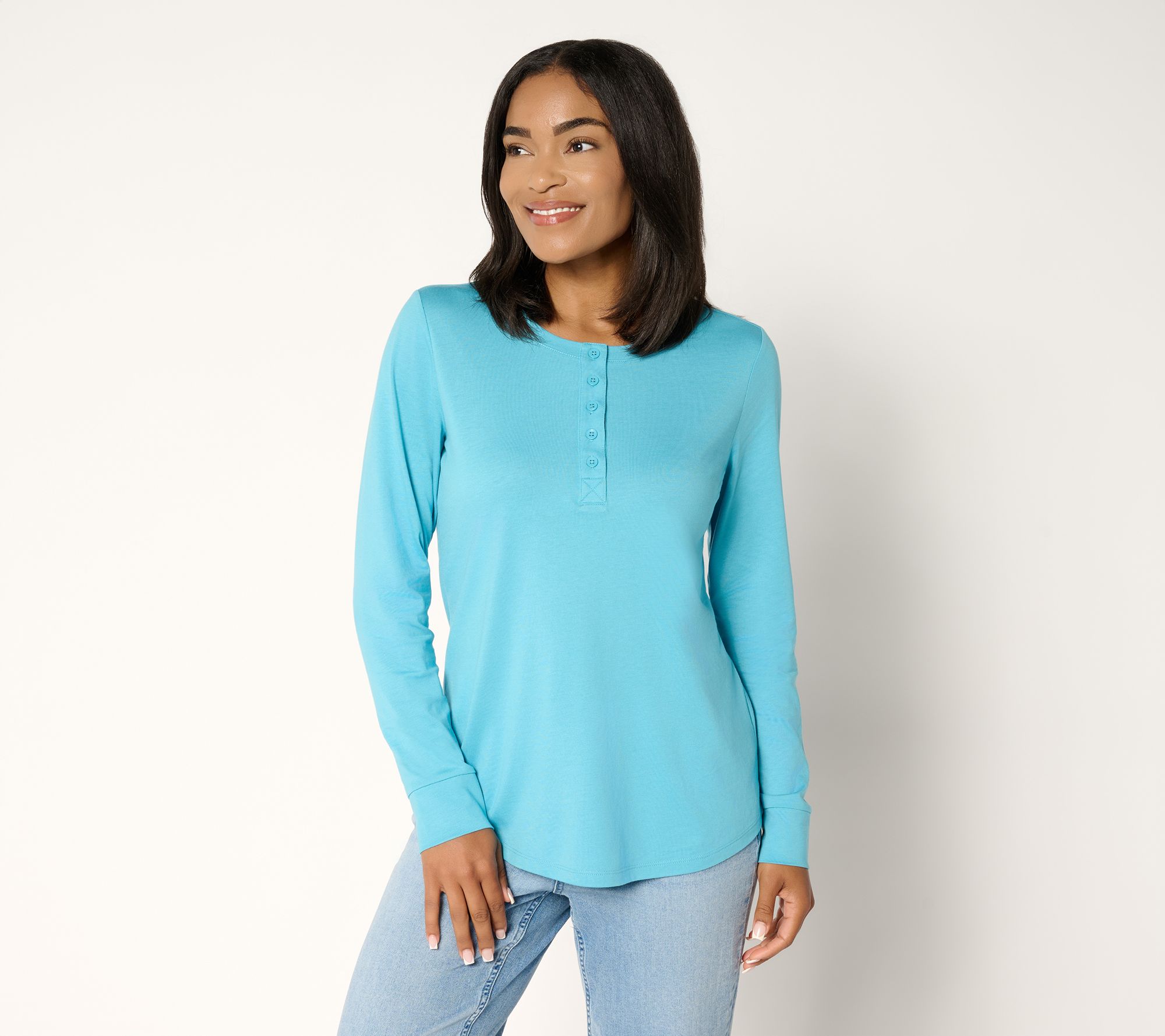 "As Is" LOGO Principles by Lori Goldstein Knit Henley Top