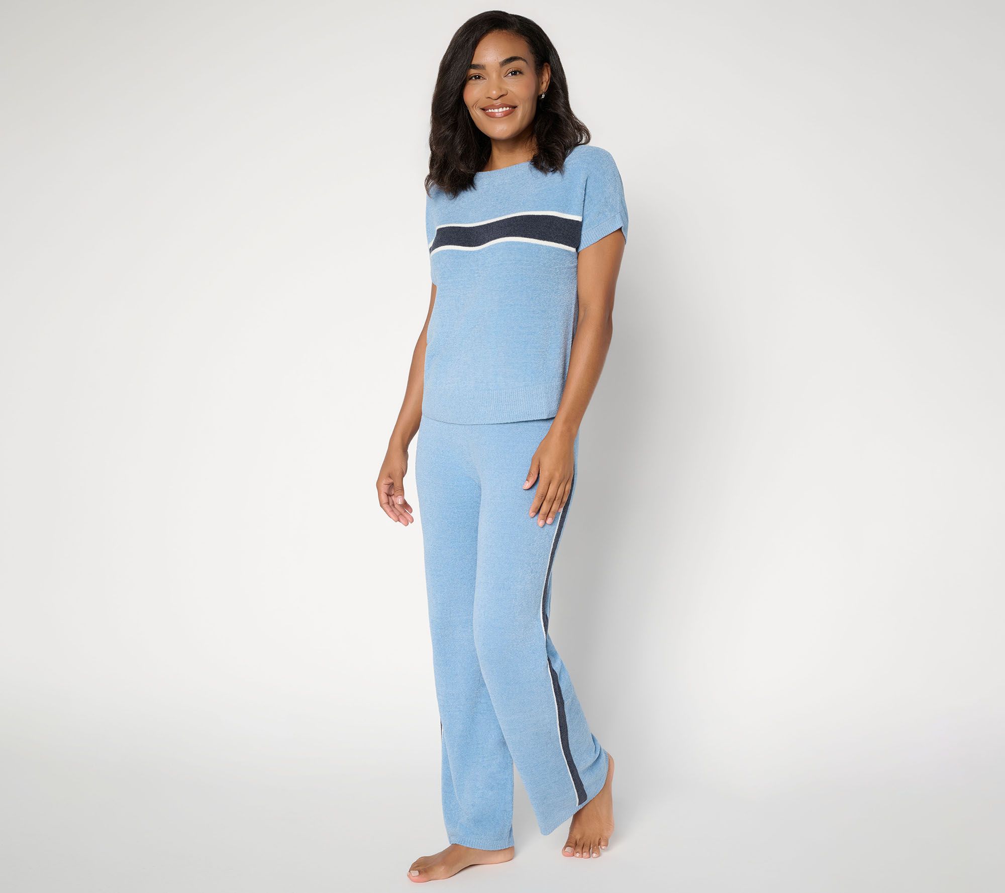 Barefoot Dreams CozyChic Ultra Lite Contrast Stripe Pant | QVC