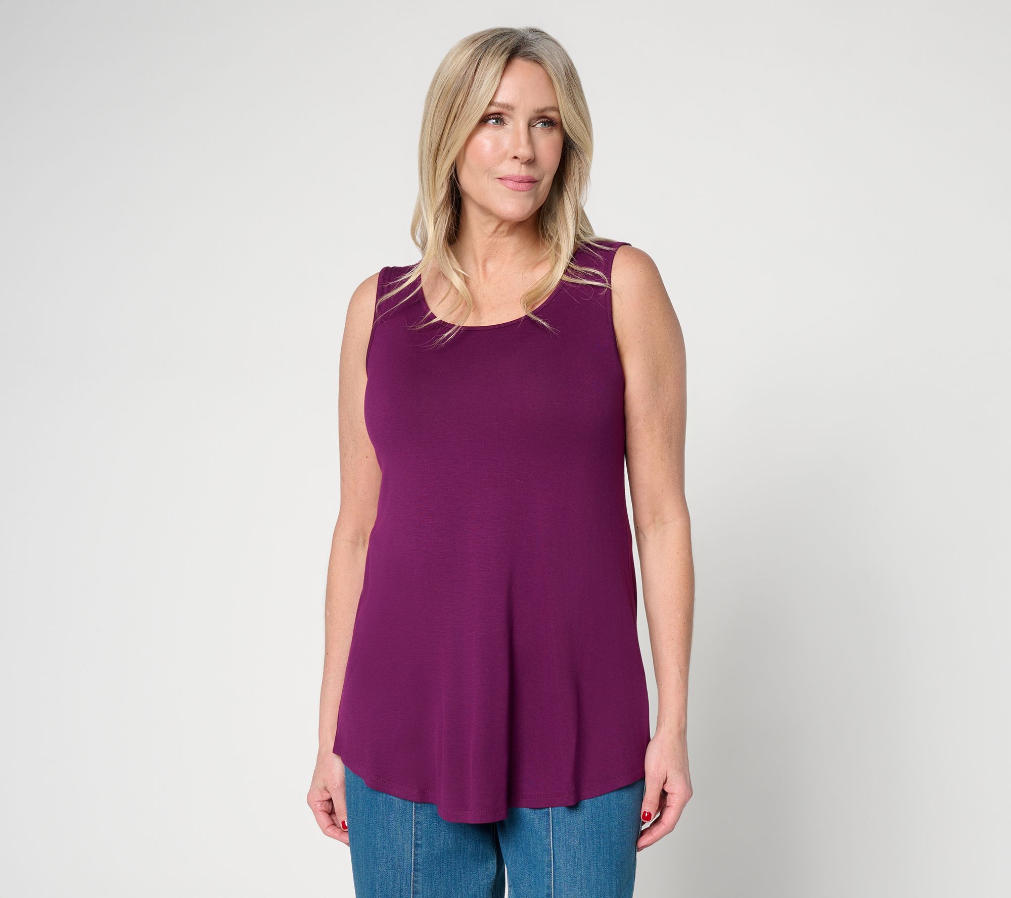 LOGO Layers by Lori Goldstein Curved Hem Classic Tank