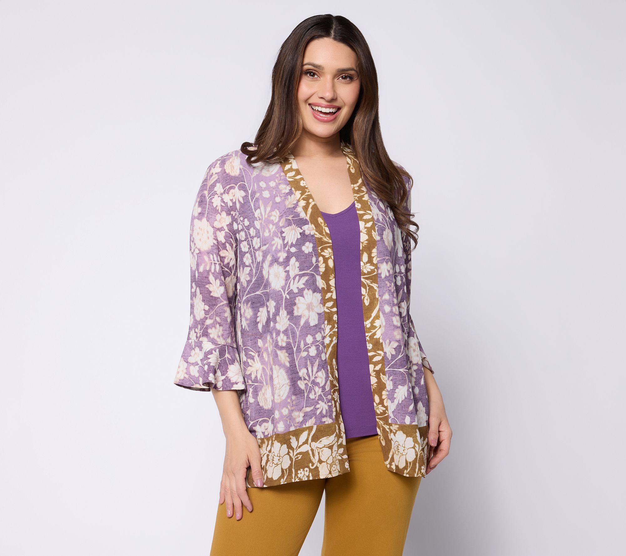 Susan Graver Regular Printed Woven & Solid Knit Tank Set