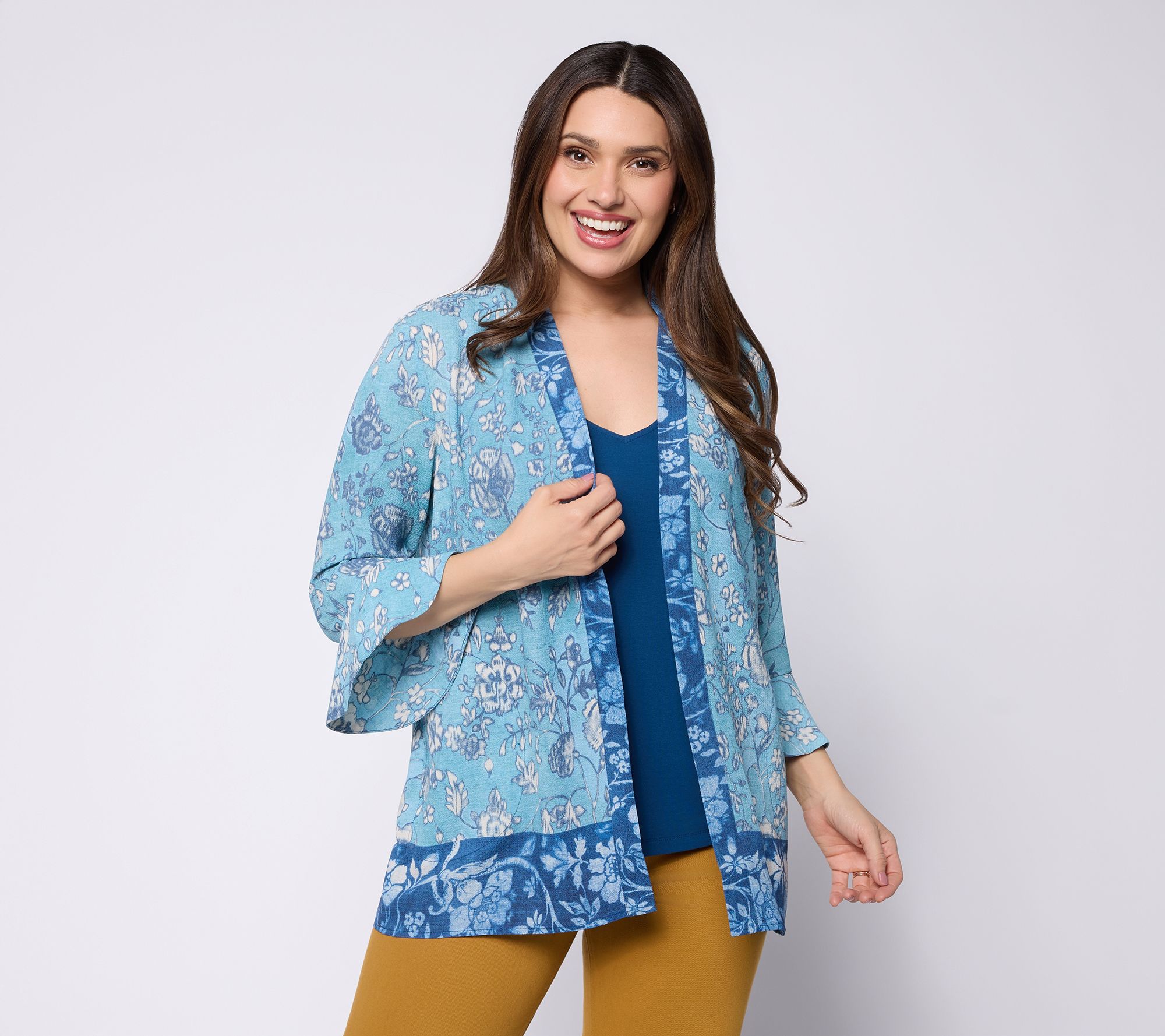 Susan Graver Regular Printed Woven & Solid Knit Tank Set