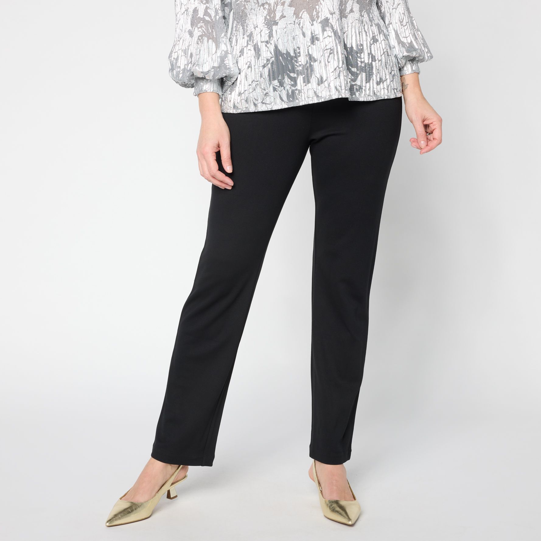 "As Is" BEAUTIFUL by Lawrence Zarian Petite Ponte Pull-On Pant