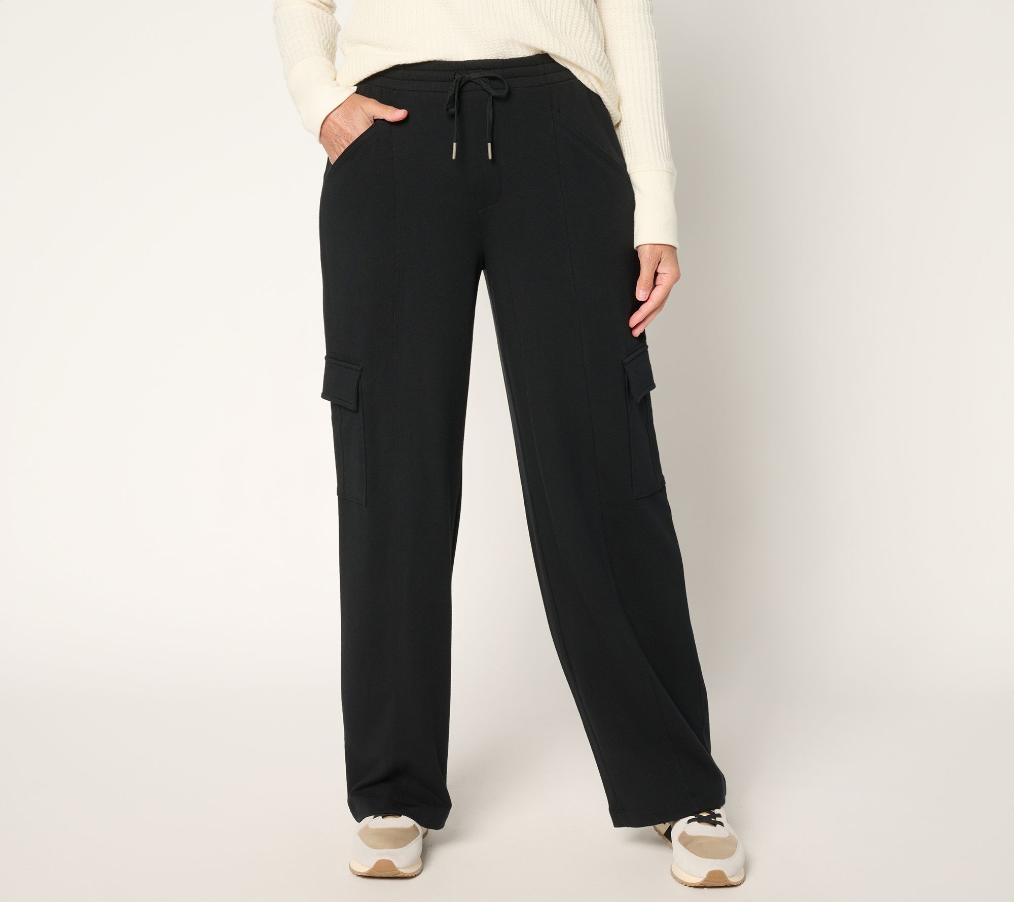 "As Is" AnyBody Tall Cozy Knit French Terry Cargo Pants