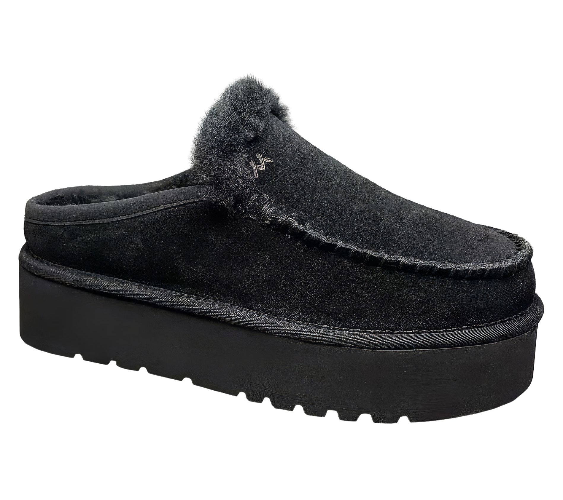 "As Is" Mykos Suede Slip-Onn Platform Mules Cassie