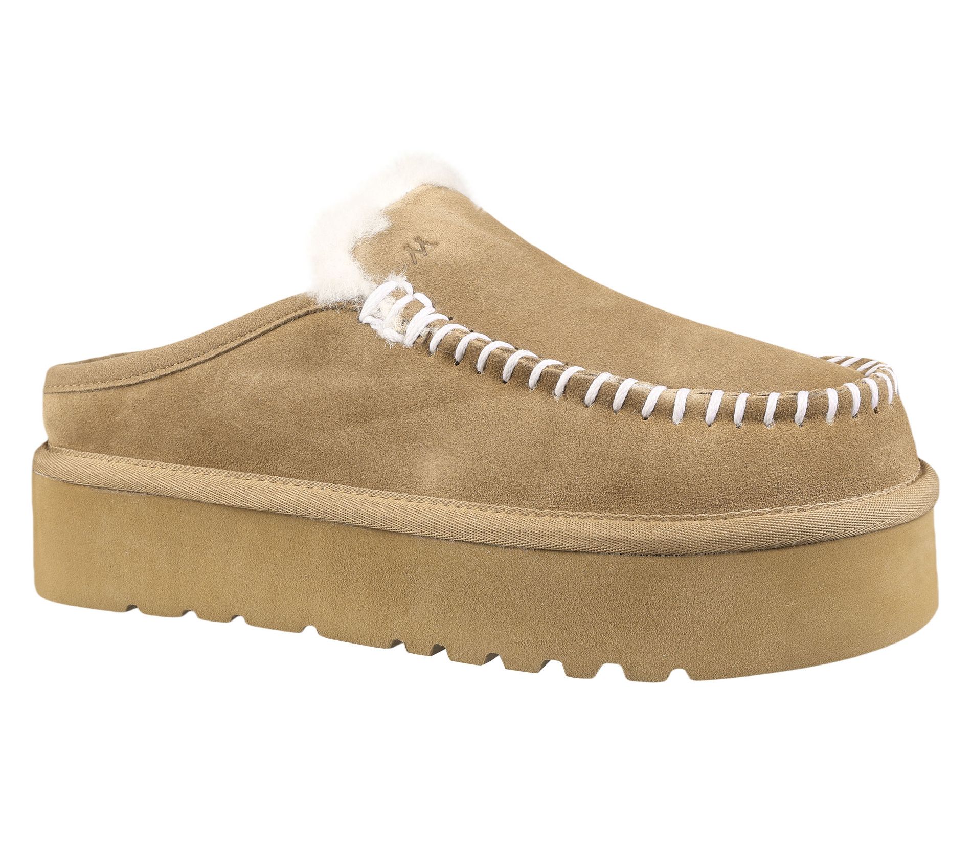 "As Is" Mykos Suede Slip-Onn Platform Mules Cassie