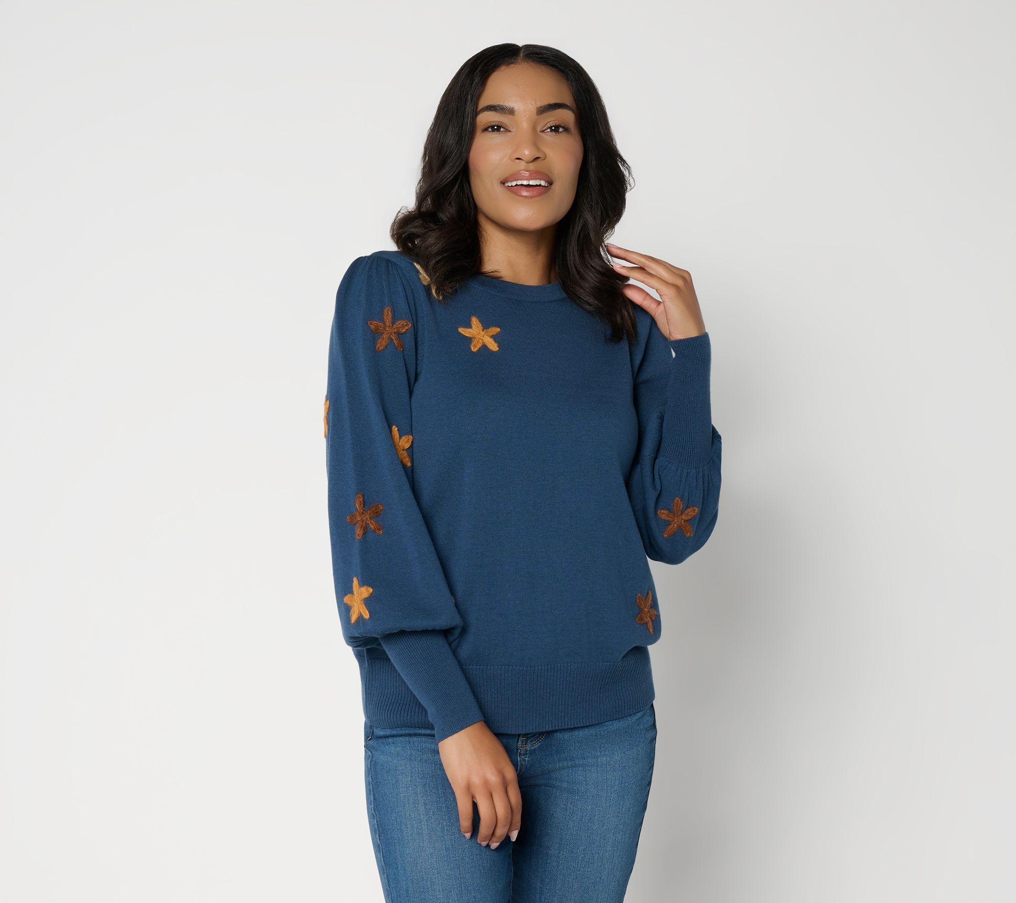  Belle by Kim Gravel Flutter into Fall Bishop Sleeve Sweater