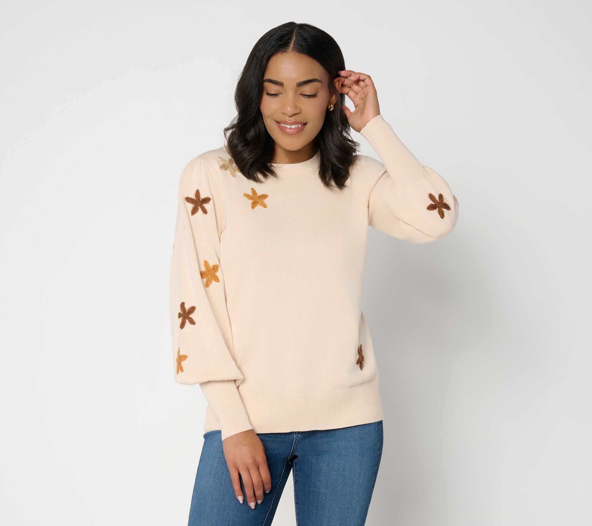 Belle by Kim Gravel Flutter into Fall Bishop Sleeve Sweater