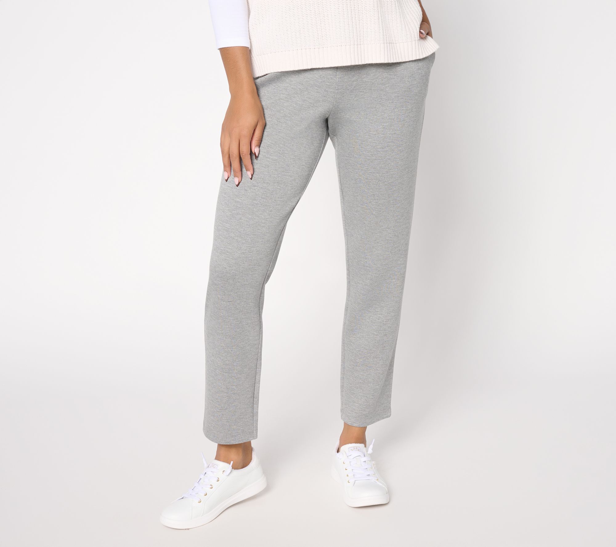 "As Is" Susan Graver Weekend Petite Serene Knit Pull-On Ankle Pants