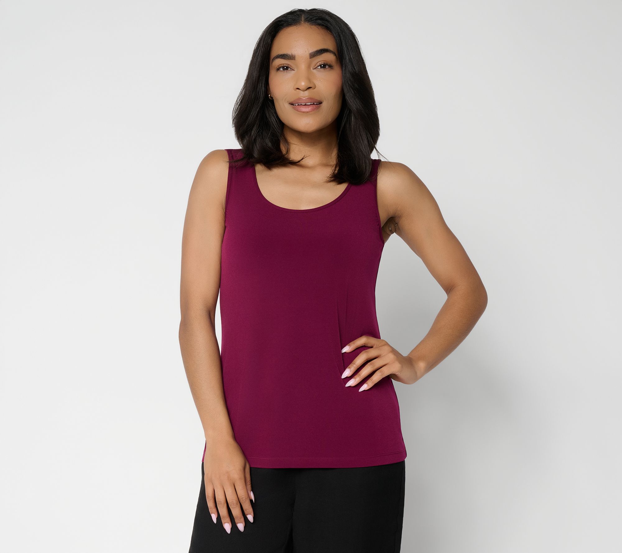 Susan Graver Essentials Liquid Knit Scoop Neck Tank Top