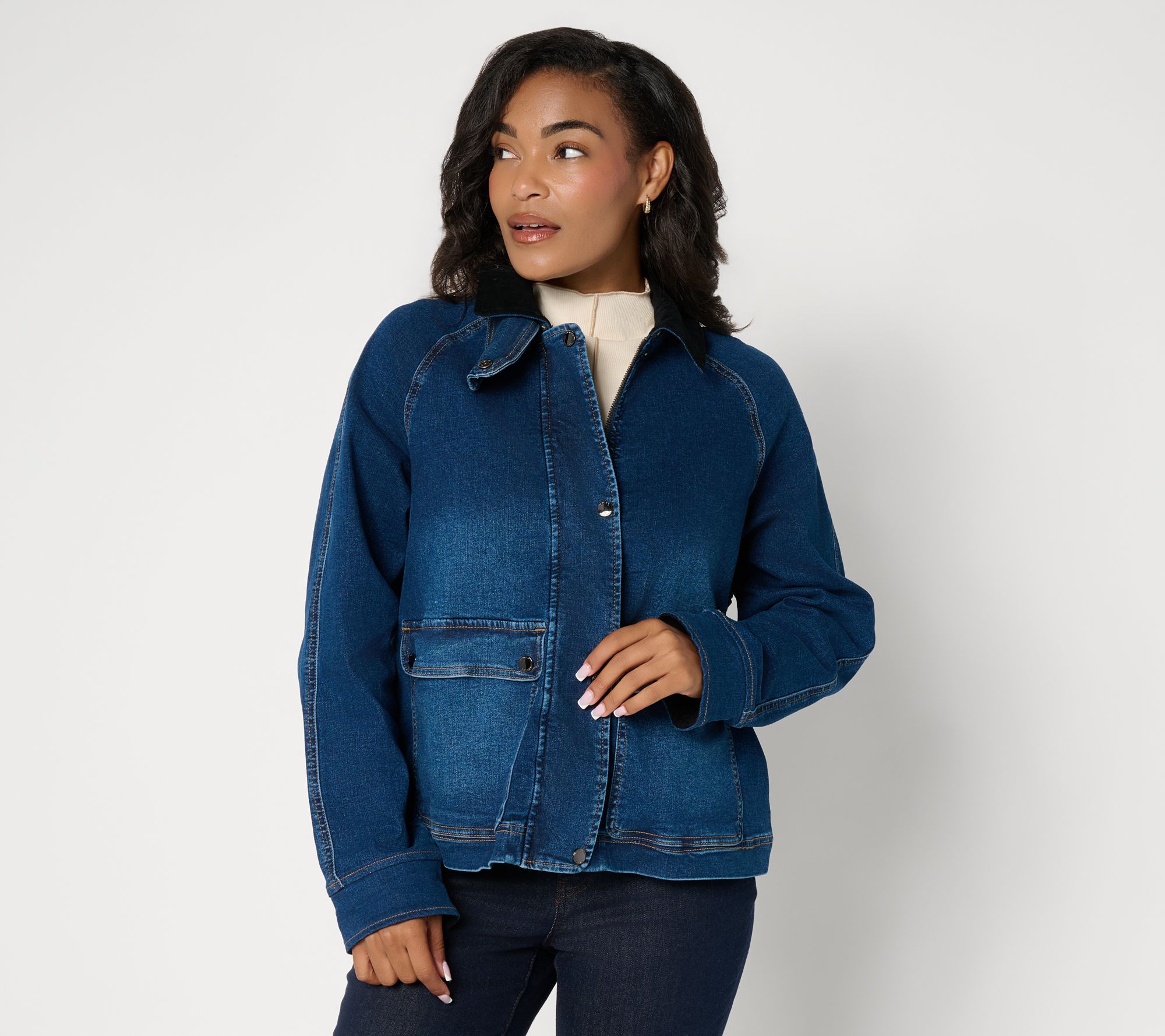 RM Studio x Rebecca Minkoff Luxe Stretch Denim Barn Jacket