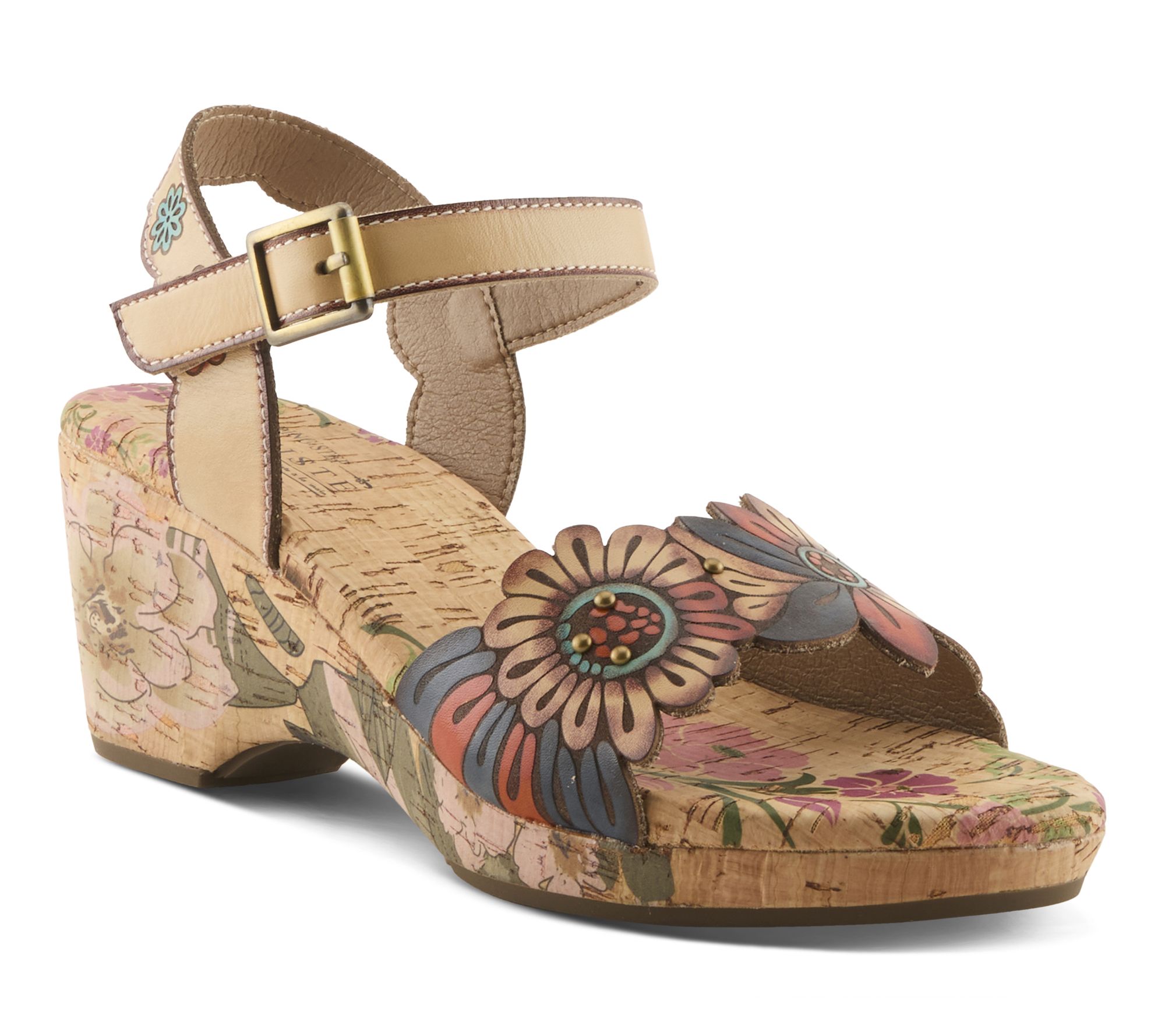 L'Artiste by Spring Step Leather Wedge Sandal -Luvinlife